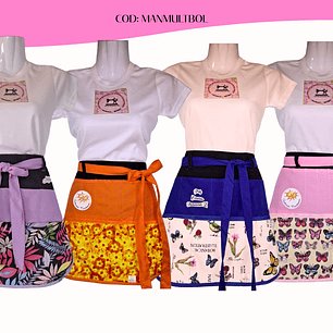 Mandiles Multibolsillos Creativos Curvos