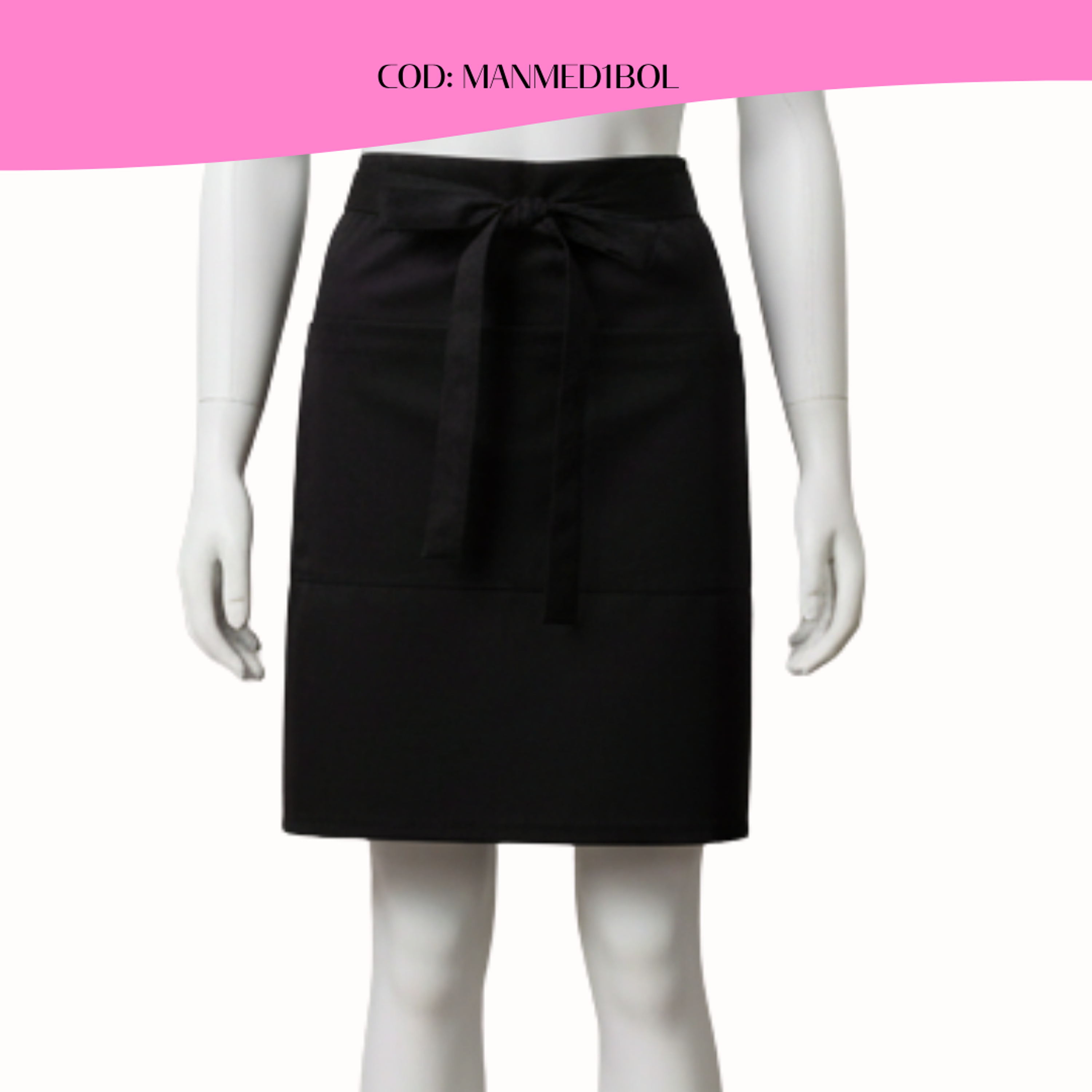 Mandil Clásico Mediano Gabardina 2 bolsillos centrales 2