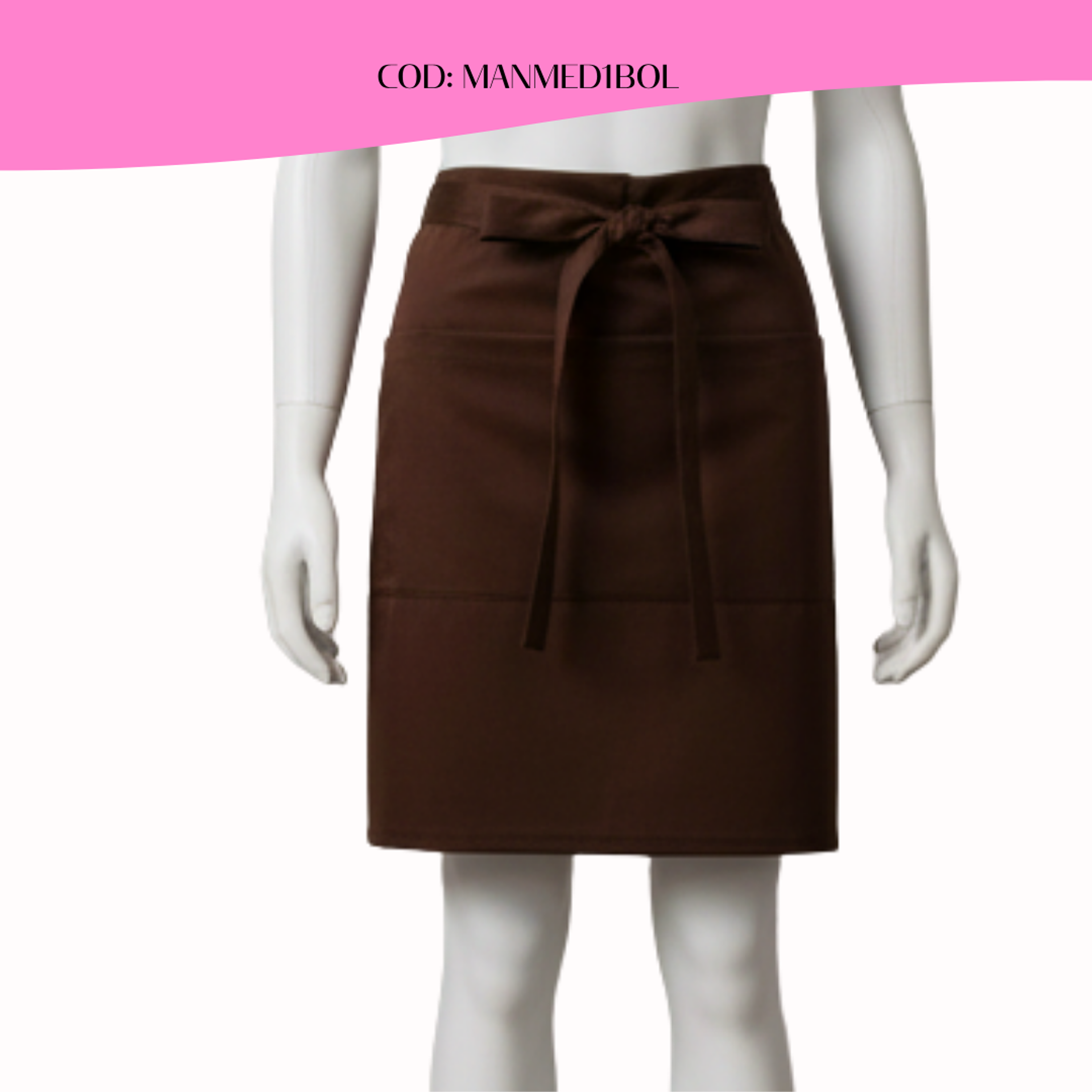 Mandil Clásico Mediano Gabardina 2 bolsillos centrales 4