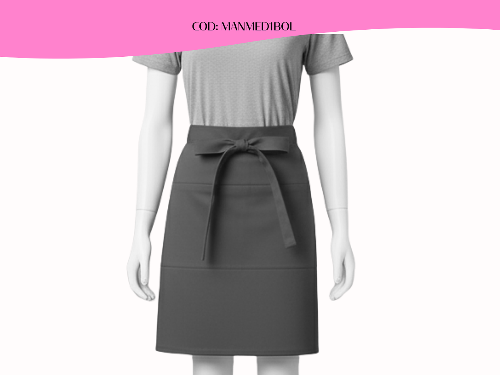 Mandil Clásico Mediano Gabardina 2 bolsillos centrales 8