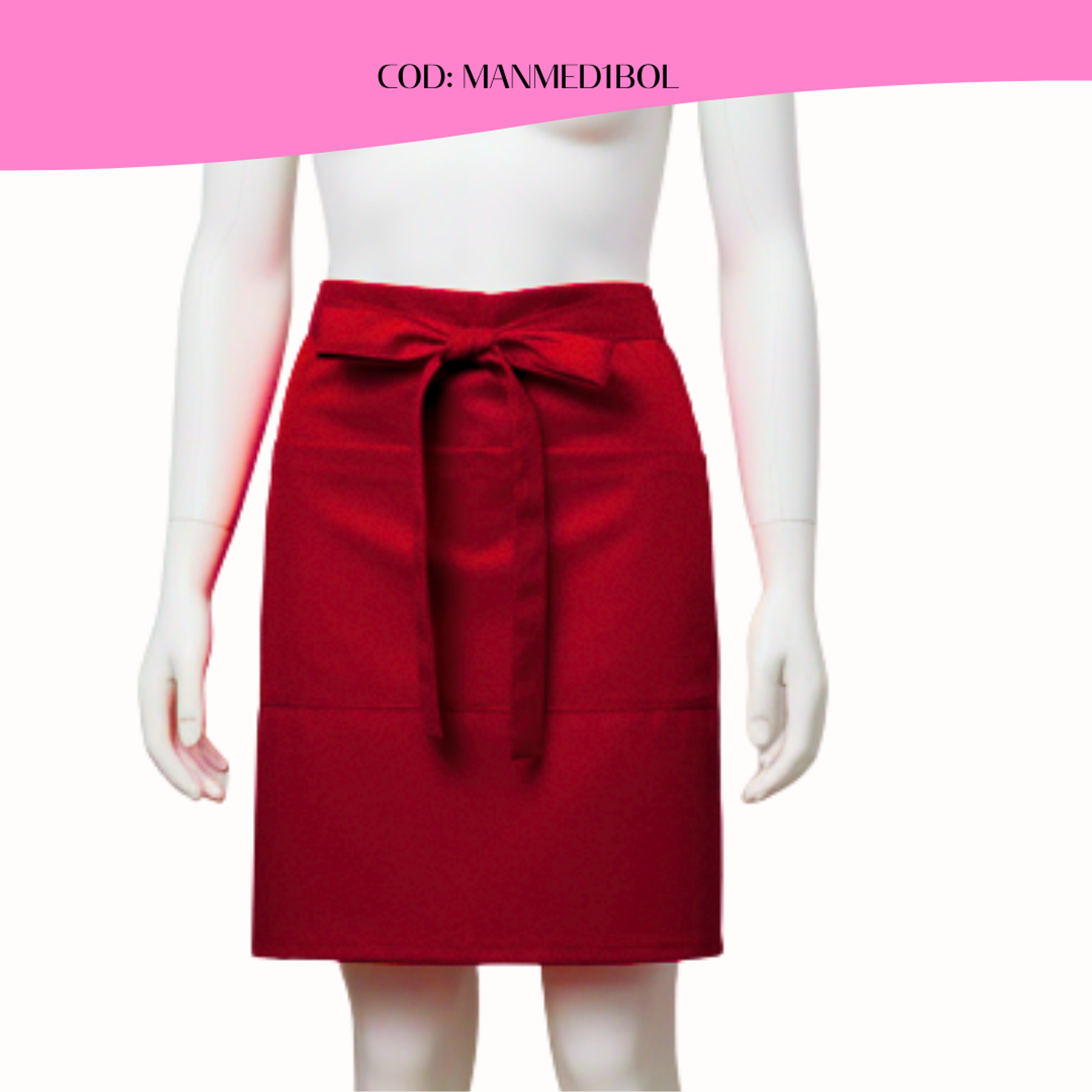 Mandil Clásico Mediano Gabardina 2 bolsillos centrales 12