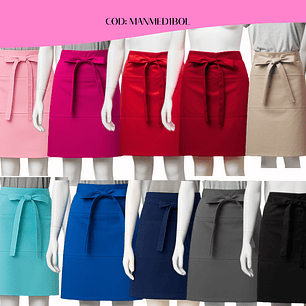 Mandil Clásico Mediano Gabardina 2 bolsillos centrales