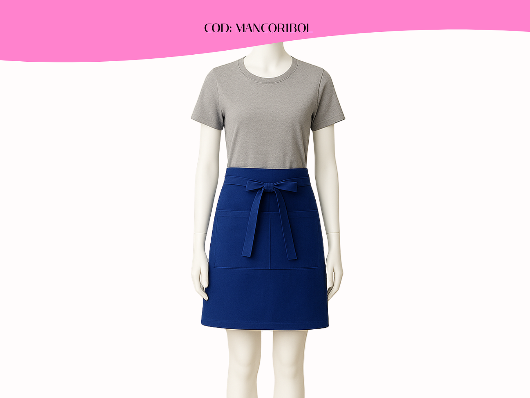 Mandil Clásico Corto Gabardina 2 bolsillos centrales 3