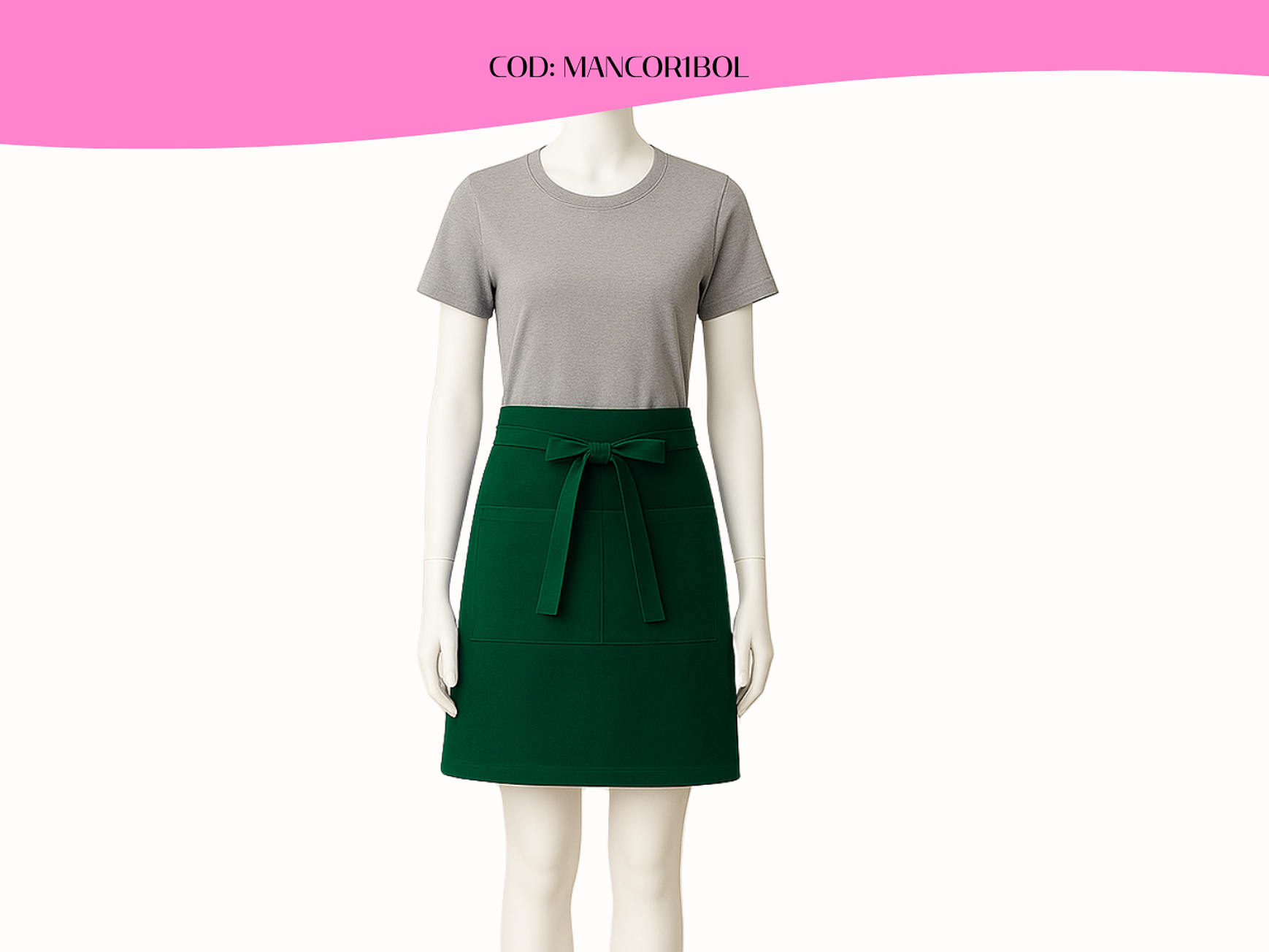 Mandil Clásico Corto Gabardina 2 bolsillos centrales 4