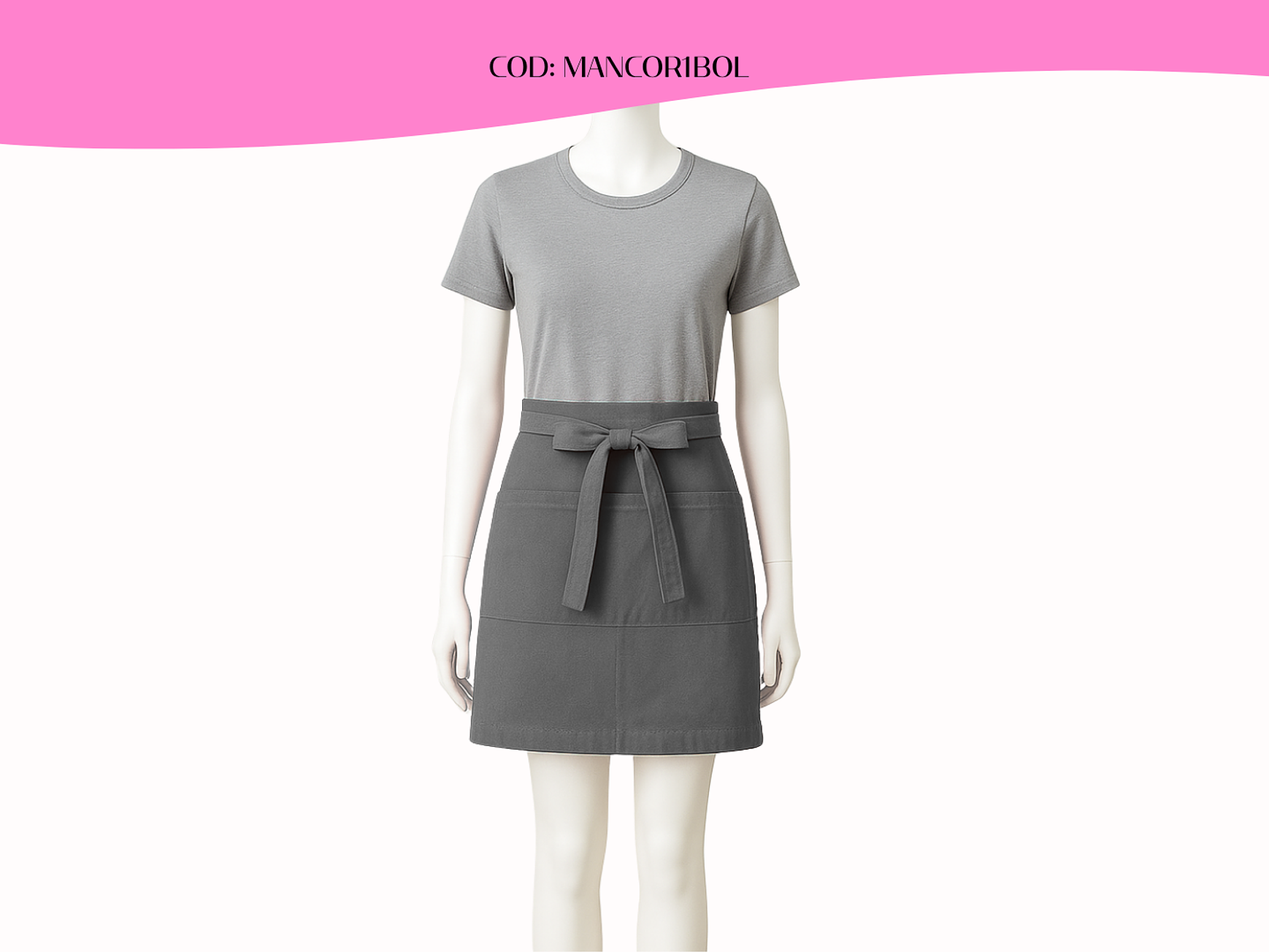 Mandil Clásico Corto Gabardina 2 bolsillos centrales 5