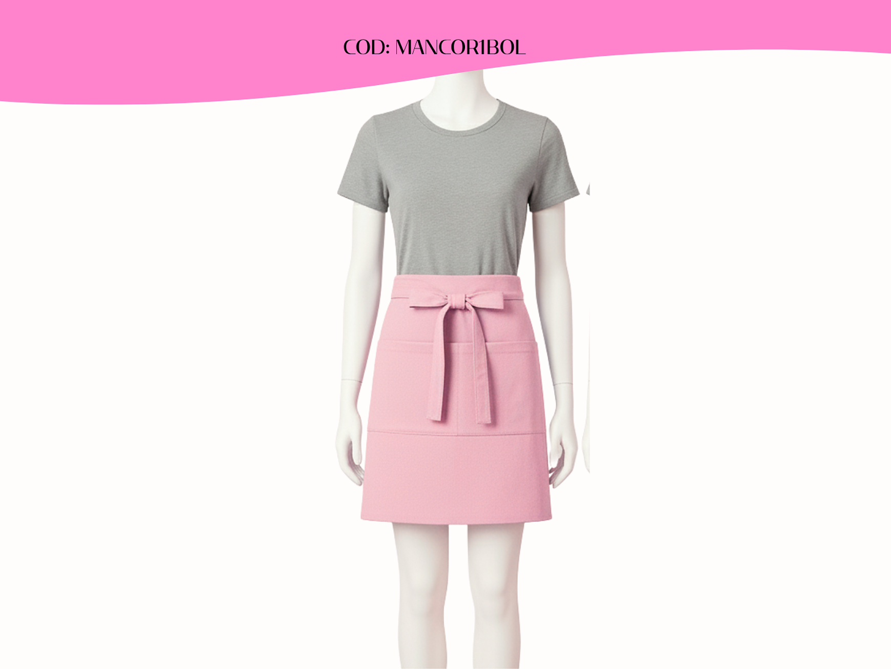 Mandil Clásico Corto Gabardina 2 bolsillos centrales 6