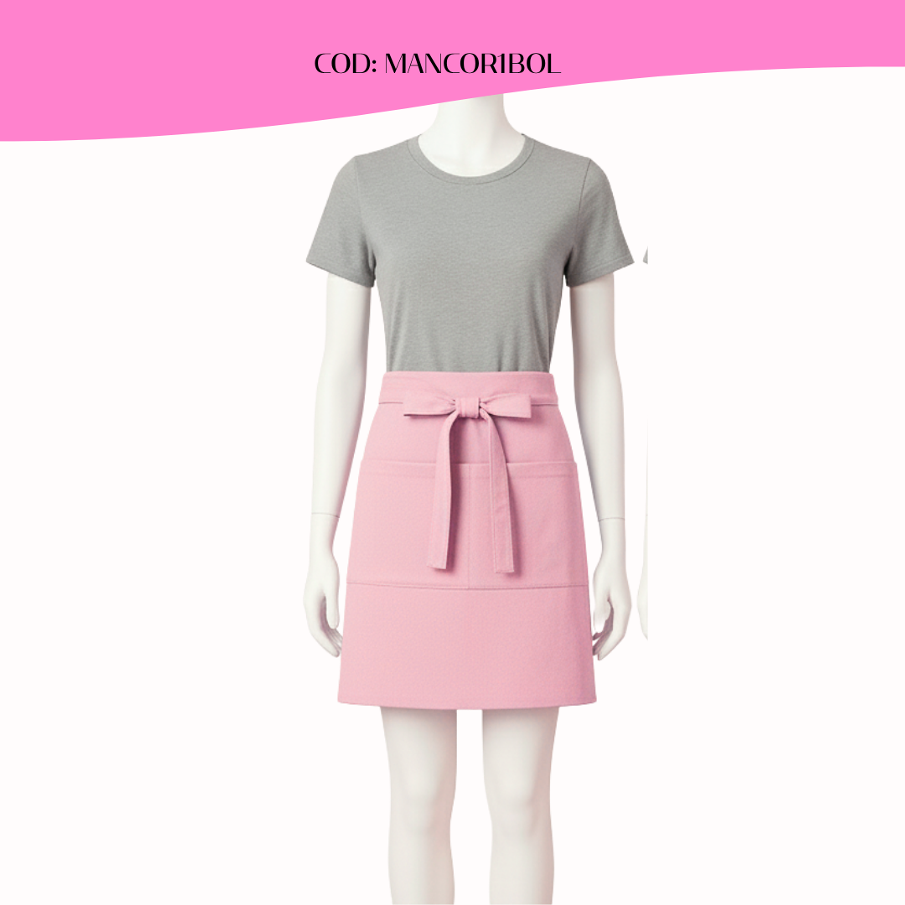 Mandil Clásico Corto Gabardina 2 bolsillos centrales 6