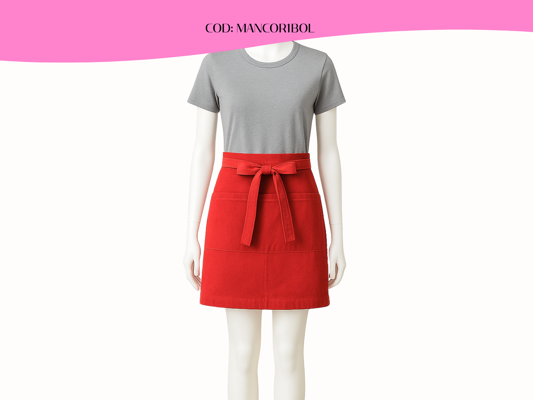 Mandil Clásico Corto Gabardina 2 bolsillos centrales 7