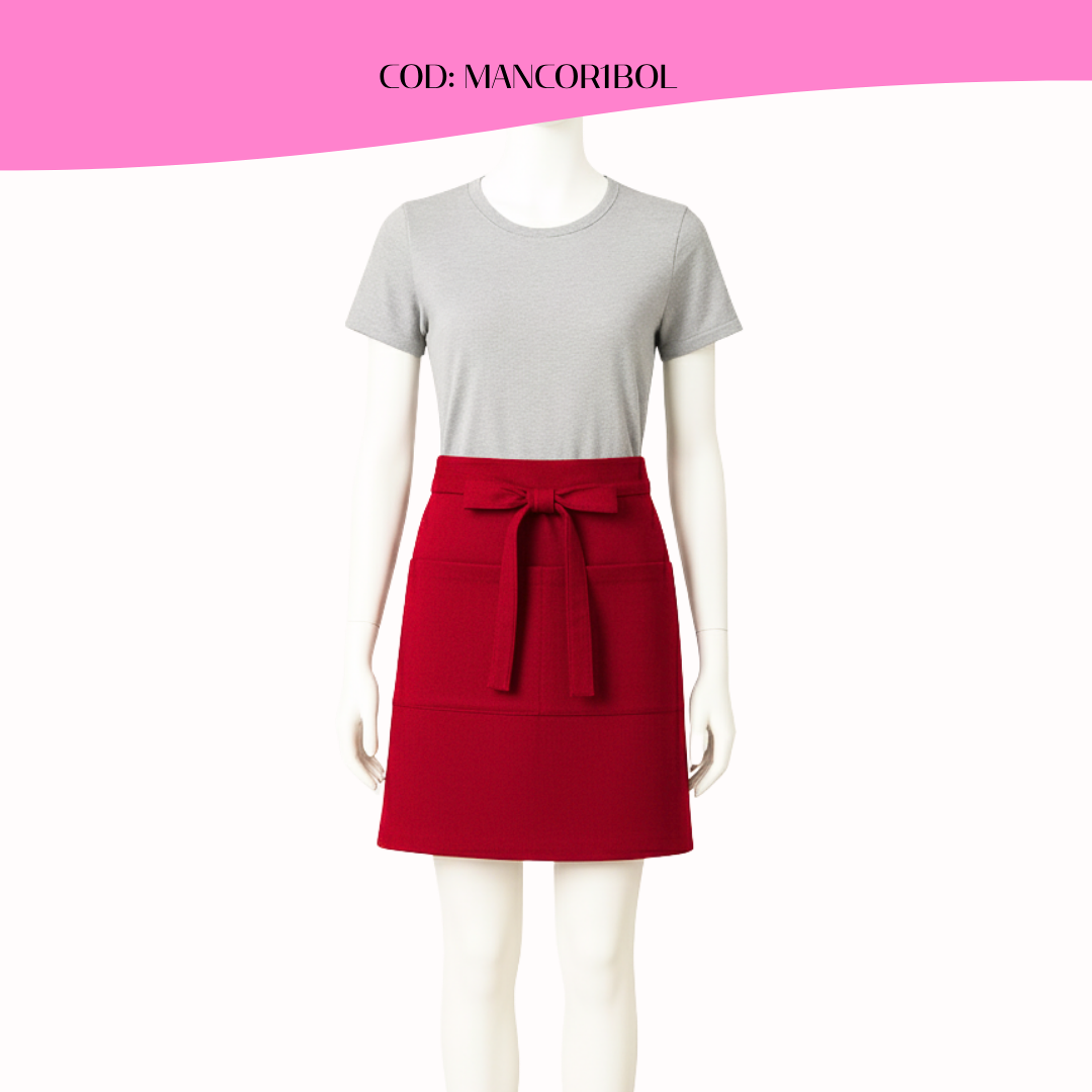 Mandil Clásico Corto Gabardina 2 bolsillos centrales 8