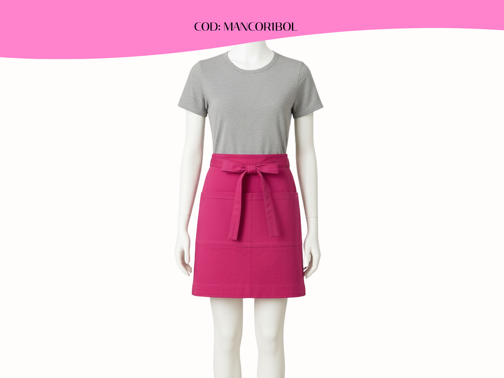 Mandil Clásico Corto Gabardina 2 bolsillos centrales 9