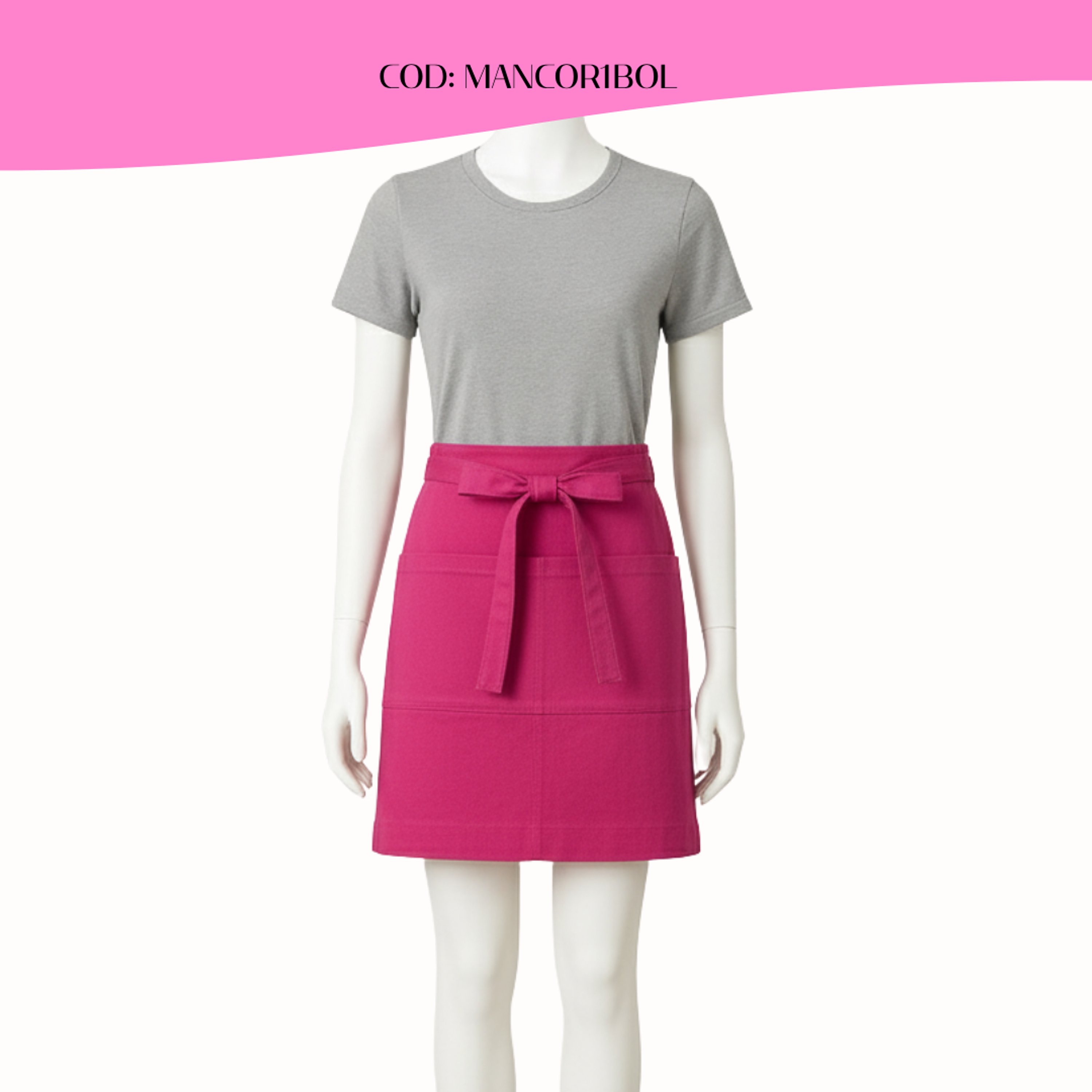 Mandil Clásico Corto Gabardina 2 bolsillos centrales 9