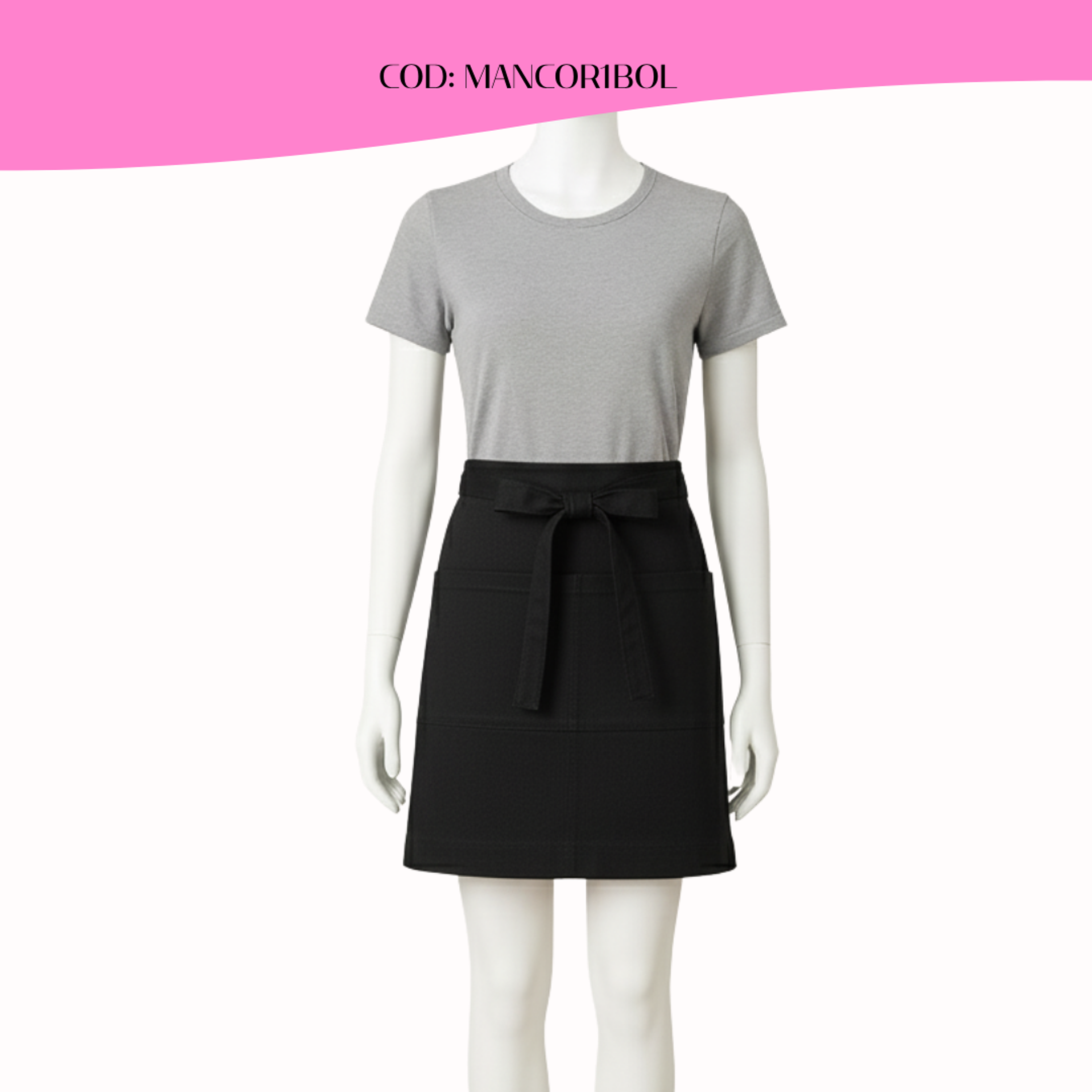 Mandil Clásico Corto Gabardina 2 bolsillos centrales 10