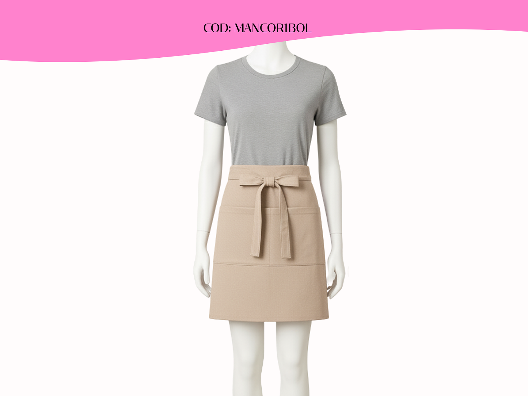 Mandil Clásico Corto Gabardina 2 bolsillos centrales 11