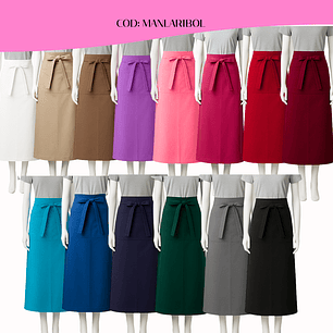 Mandil Largo Clásico Gabardina 2 bolsillos centrales