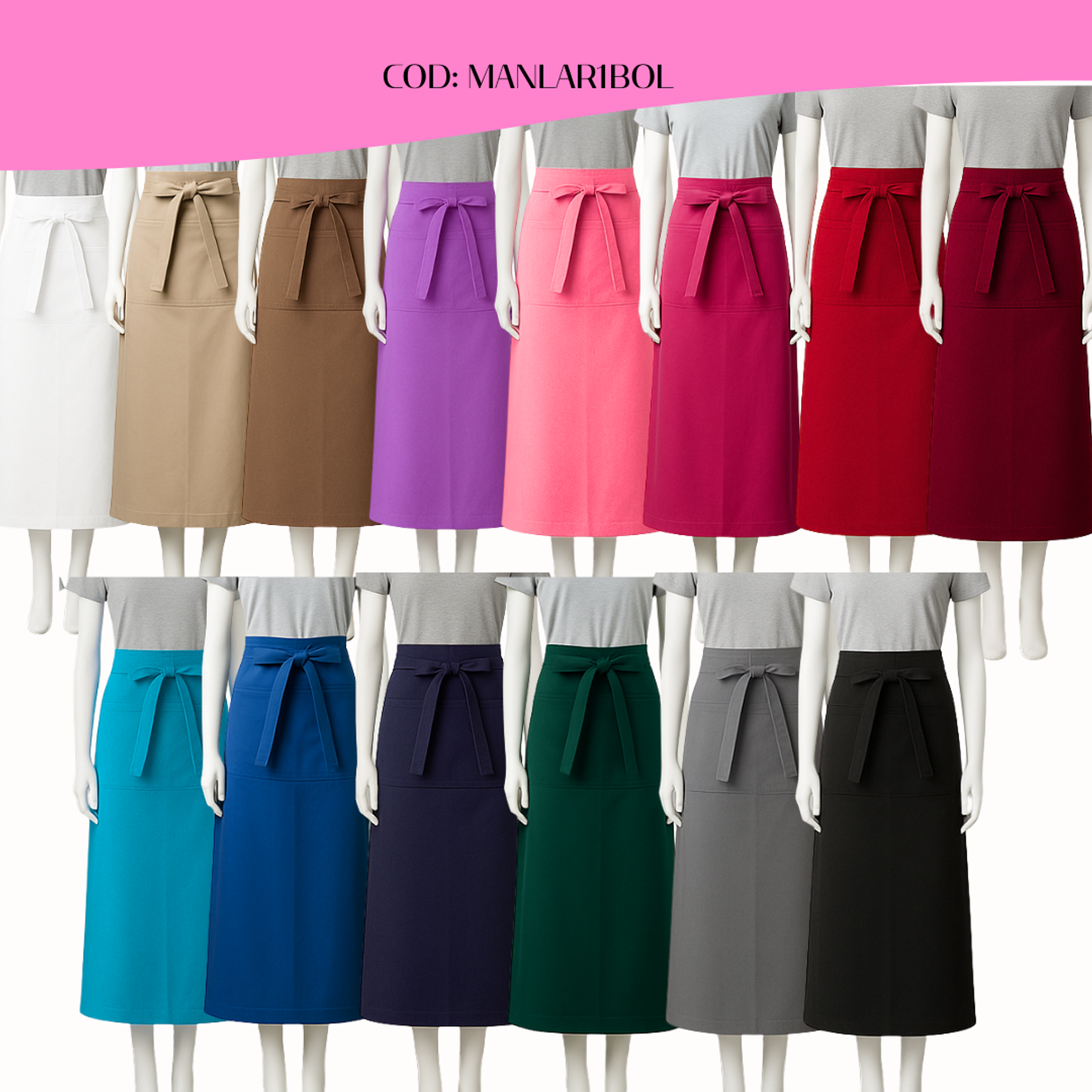 Mandil Largo Clásico Gabardina 2 bolsillos centrales 1