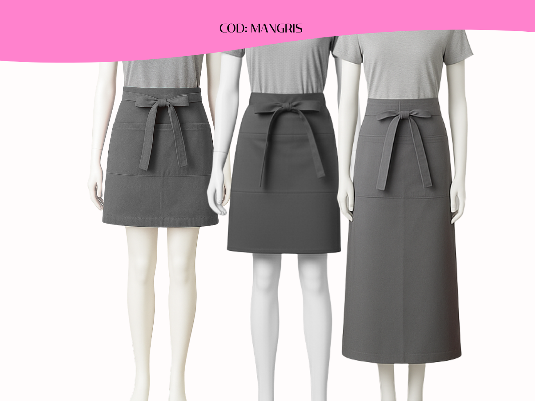 Mandil Clásico Gabardina 2 bolsillos centrales 2