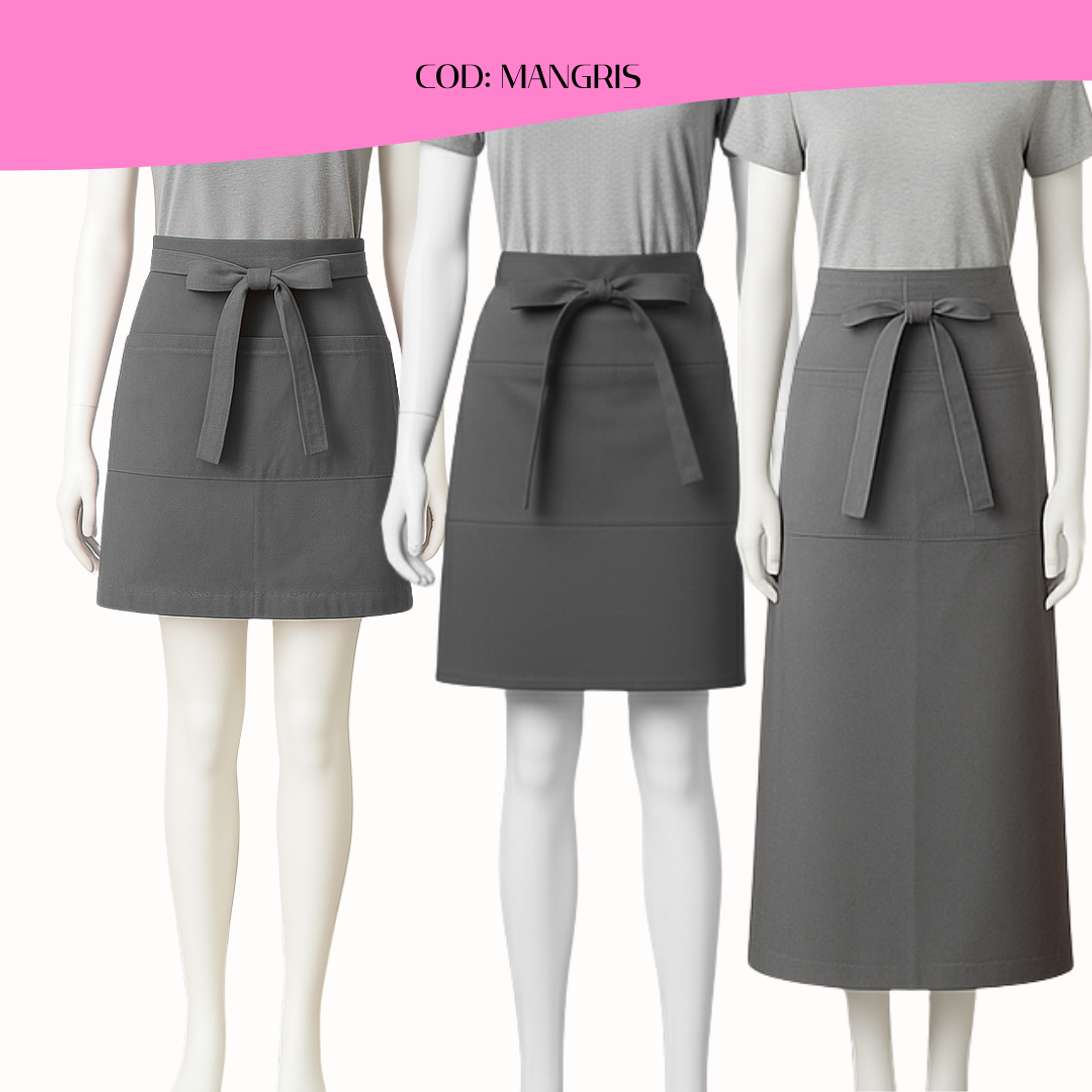 Mandil Clásico Poliester Corto, Estándar o Largo 3