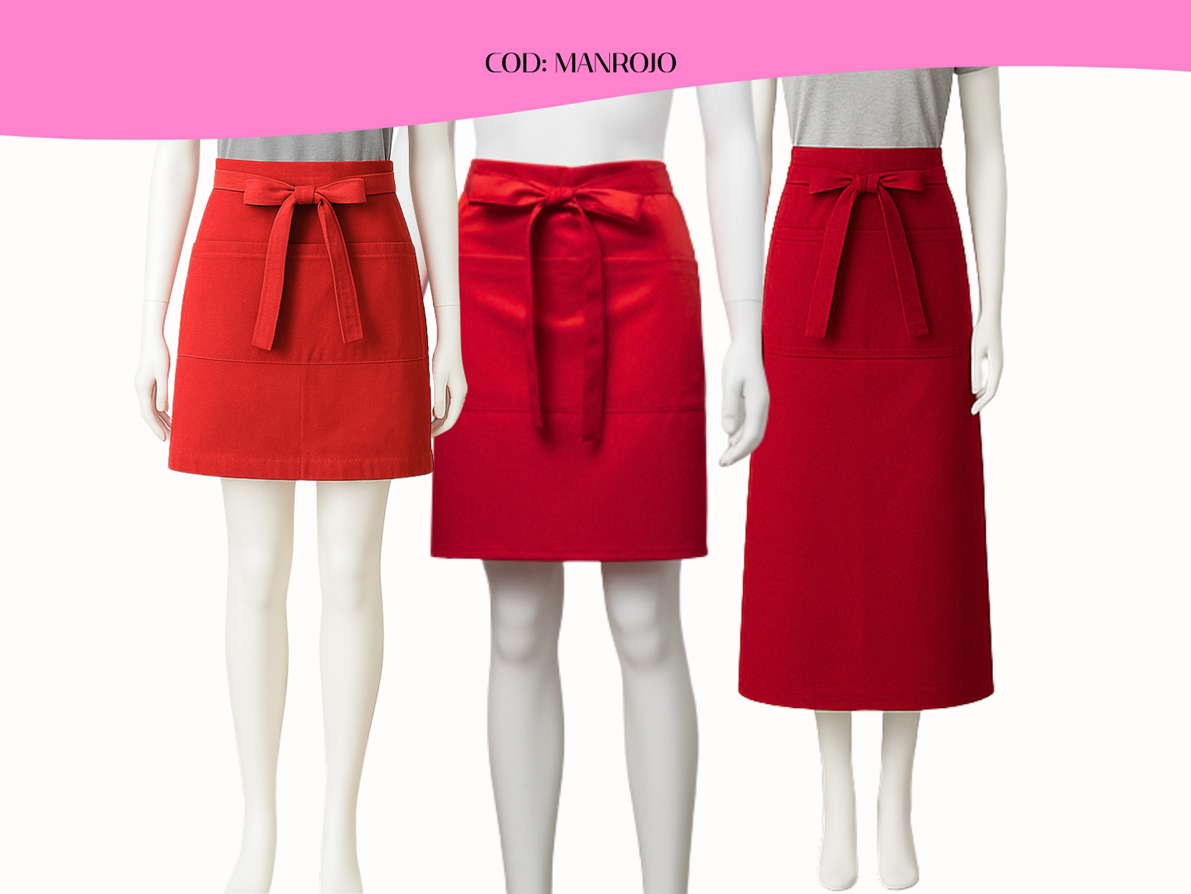 Mandil Clásico Poliester Corto, Estándar o Largo 10