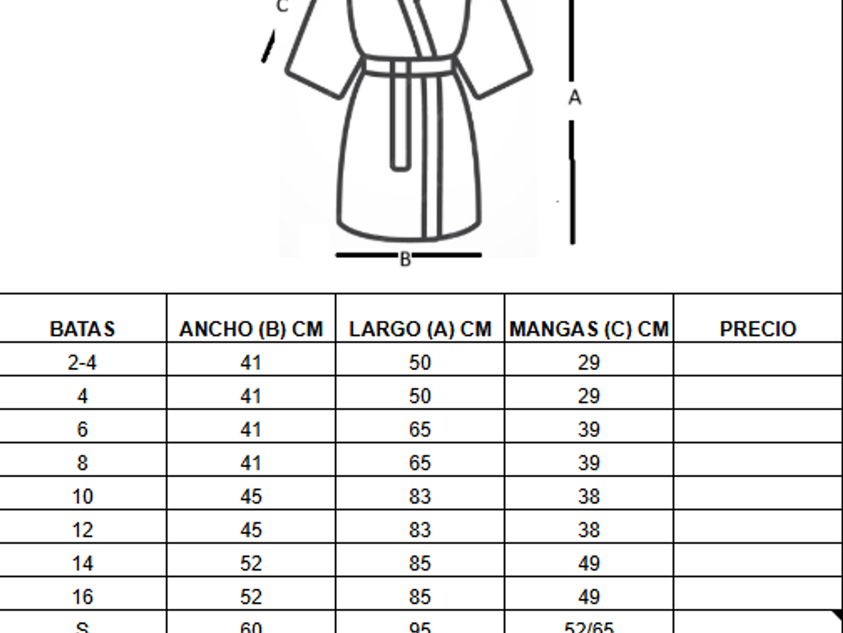 Bata para salida de baño (de toalla absorbente) 25