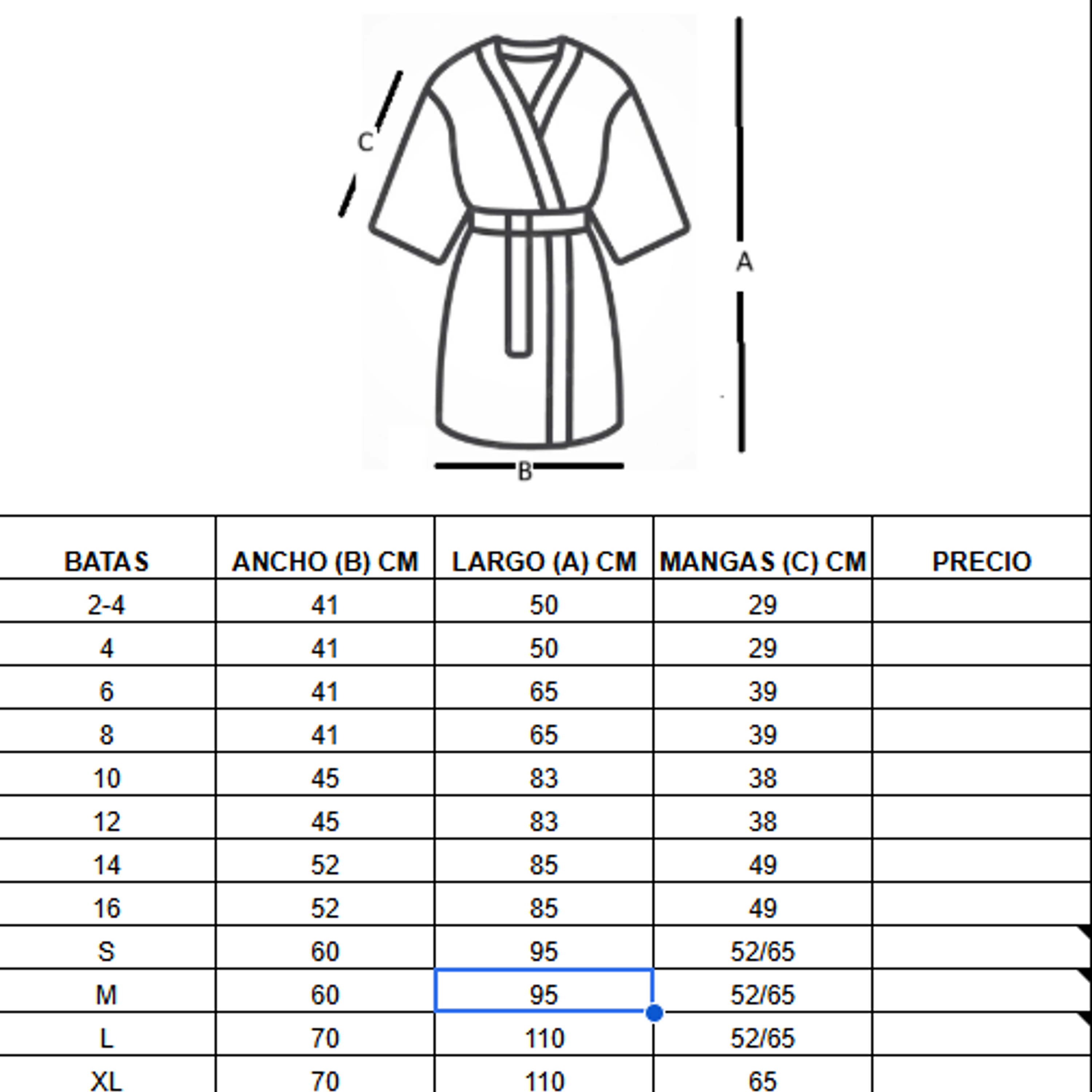 Bata para salida de baño (de toalla absorbente) 25