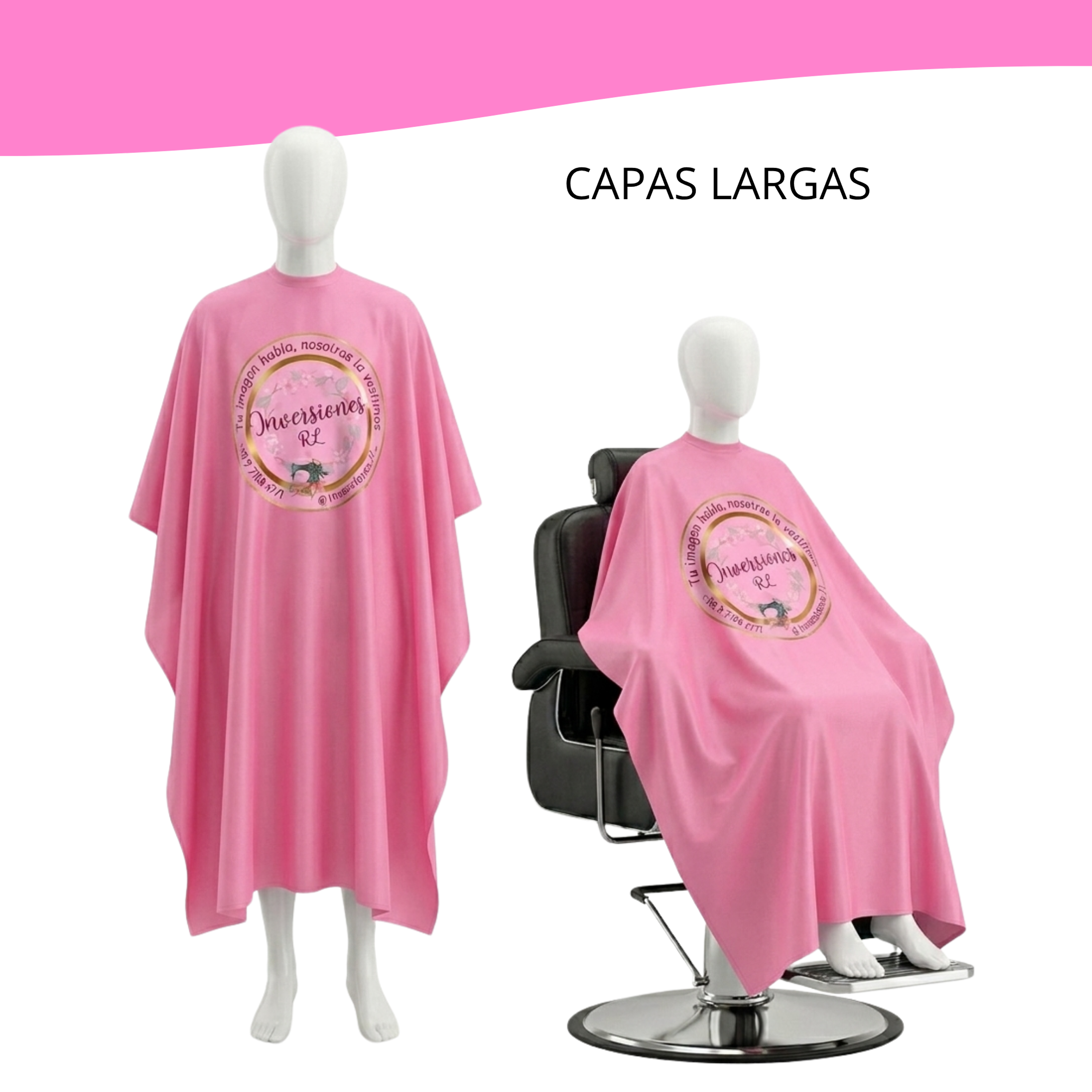 Capas de peluquería antifluidos-Rosadas 3