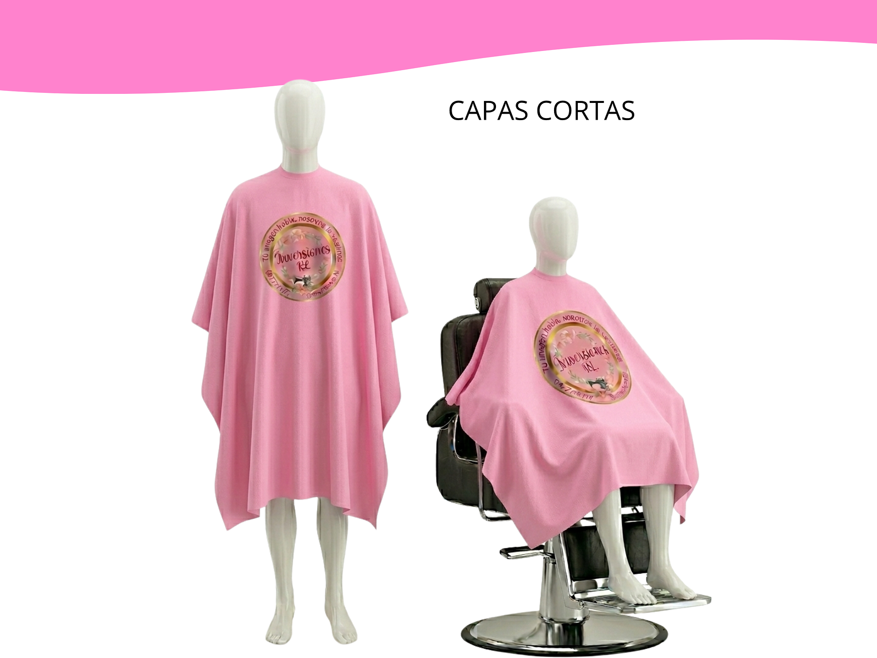 Capas de peluquería antifluidos-Rosadas 2