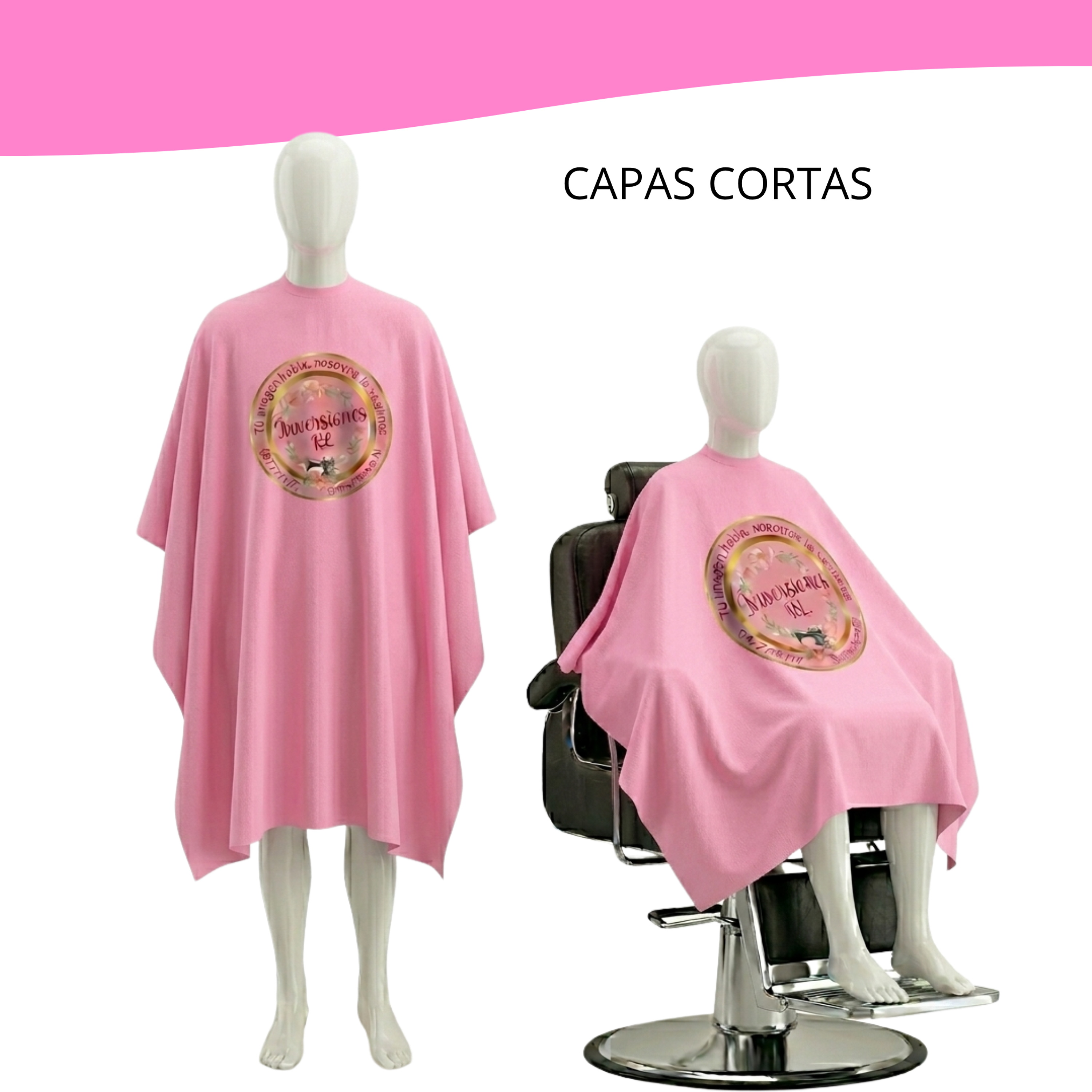 Capas de peluquería antifluidos-Rosadas 2