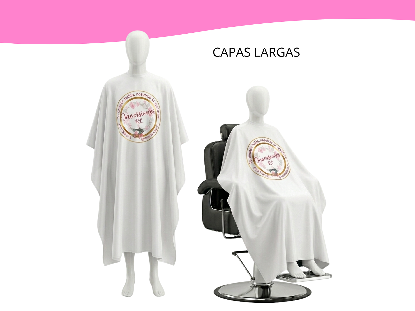 Capas de peluquería antifluidos-Blanco 2