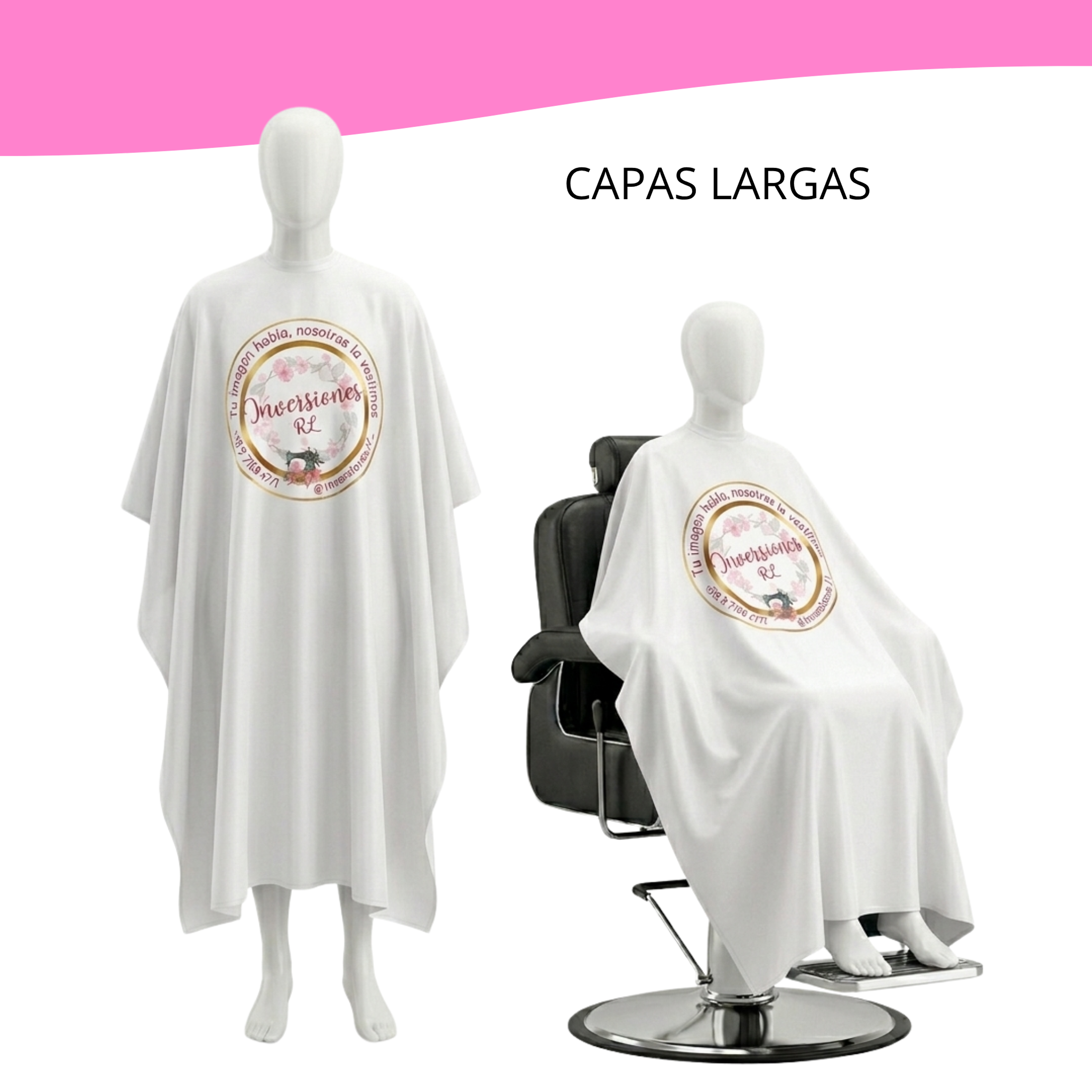 Capas de peluquería antifluidos-Blanco 2