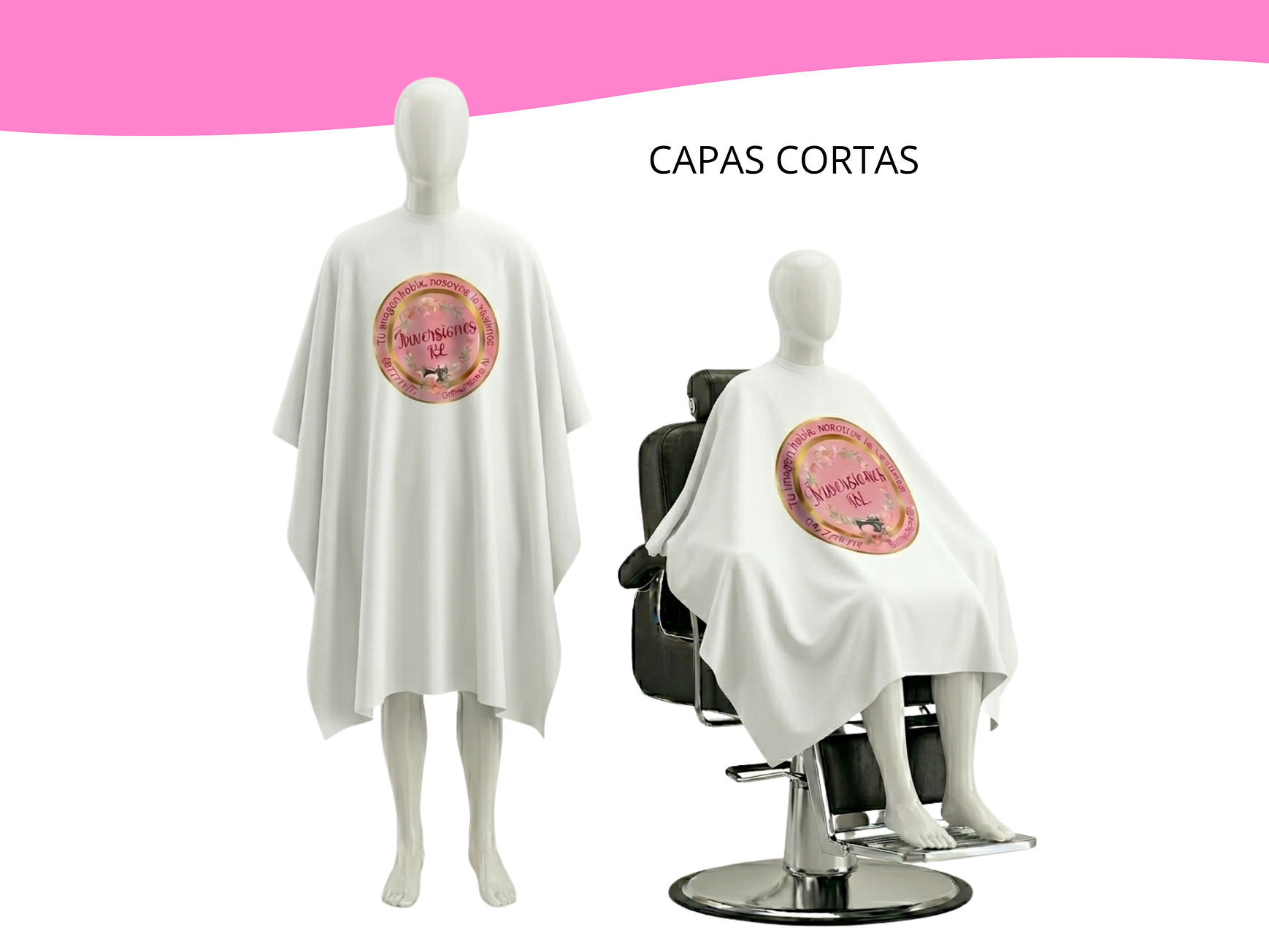 Capas de peluquería antifluidos-Blanco 3