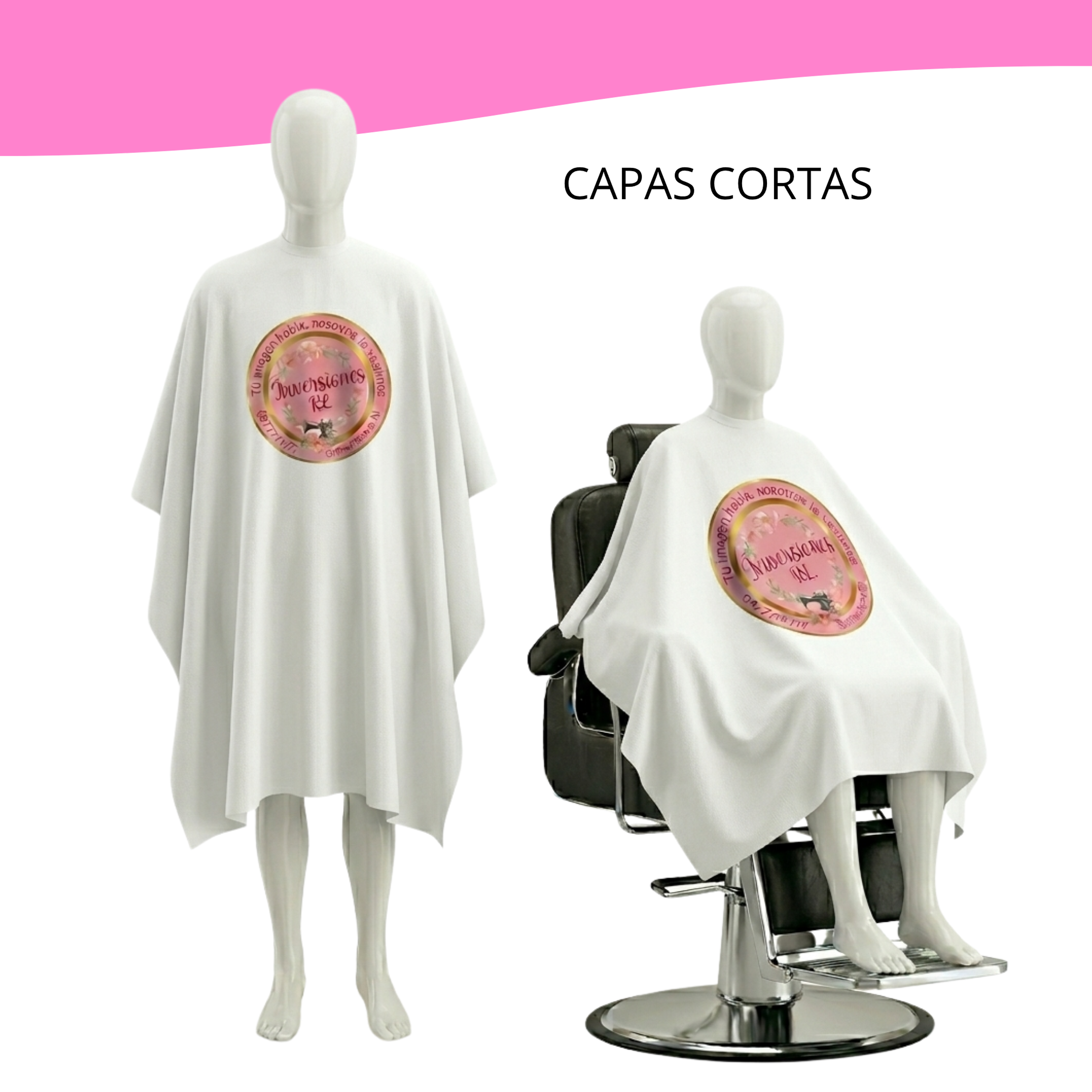 Capas de peluquería antifluidos-Blanco 3