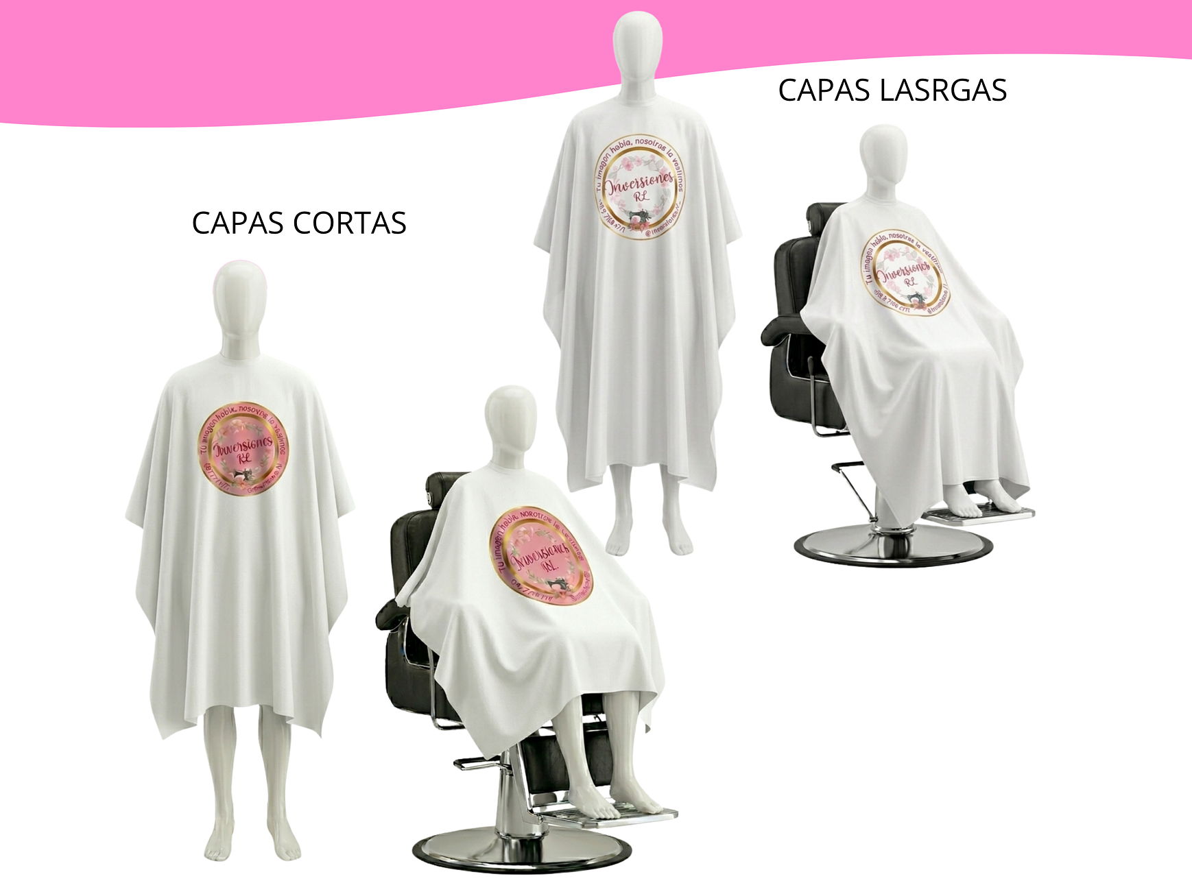 Capas de peluquería antifluidos-Blanco 1