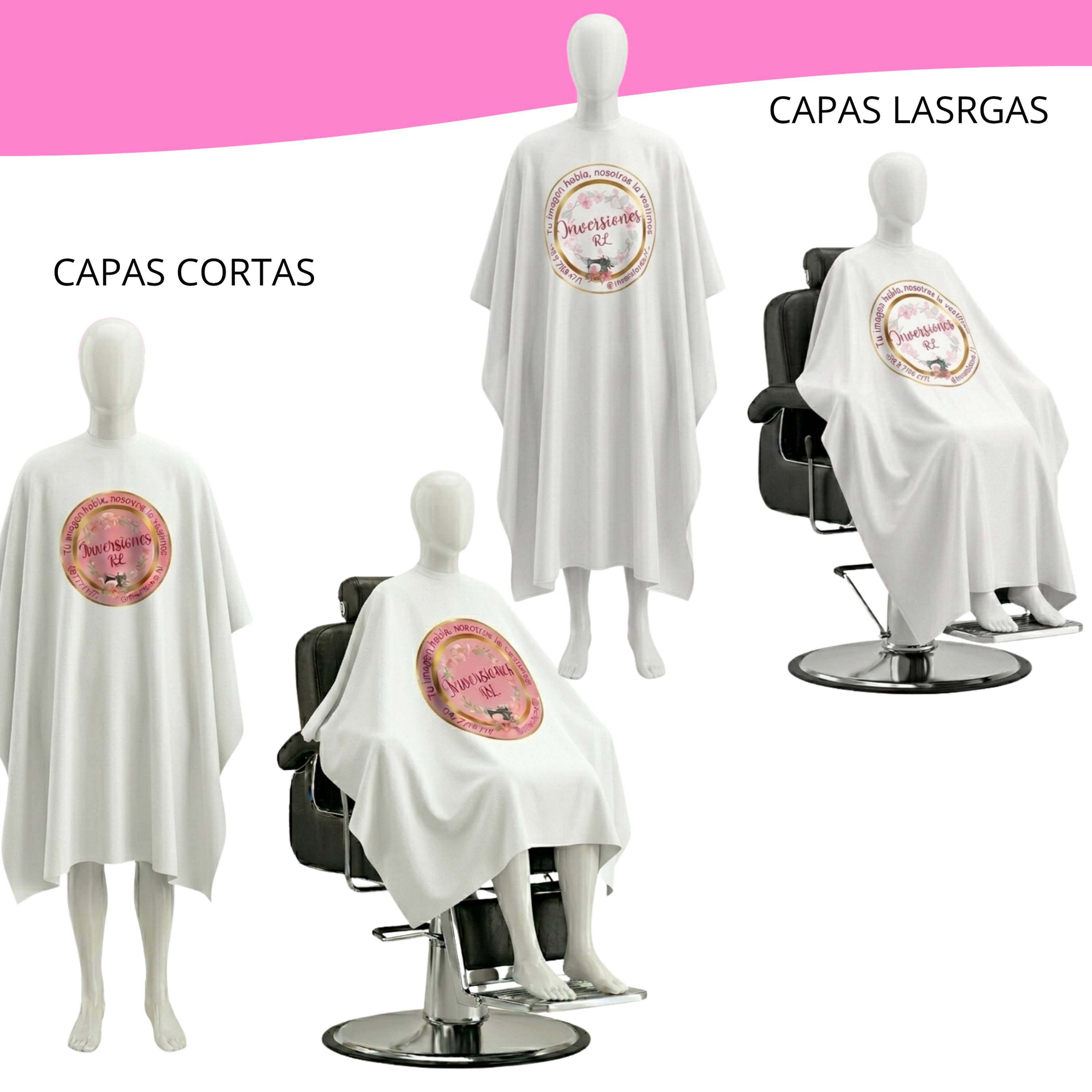 Capas de peluquería antifluidos-Blanco 1