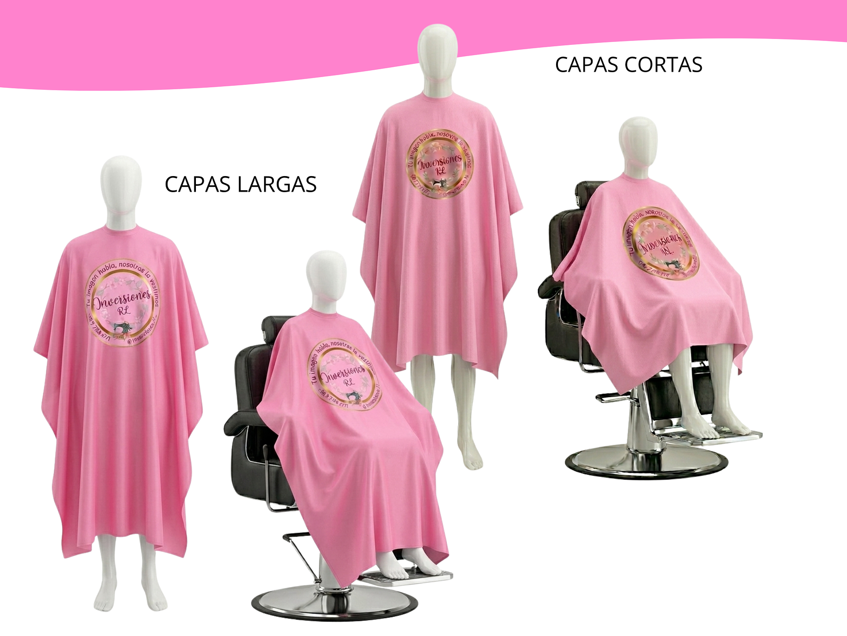 Capas de peluquería antifluidos-Rosadas 1