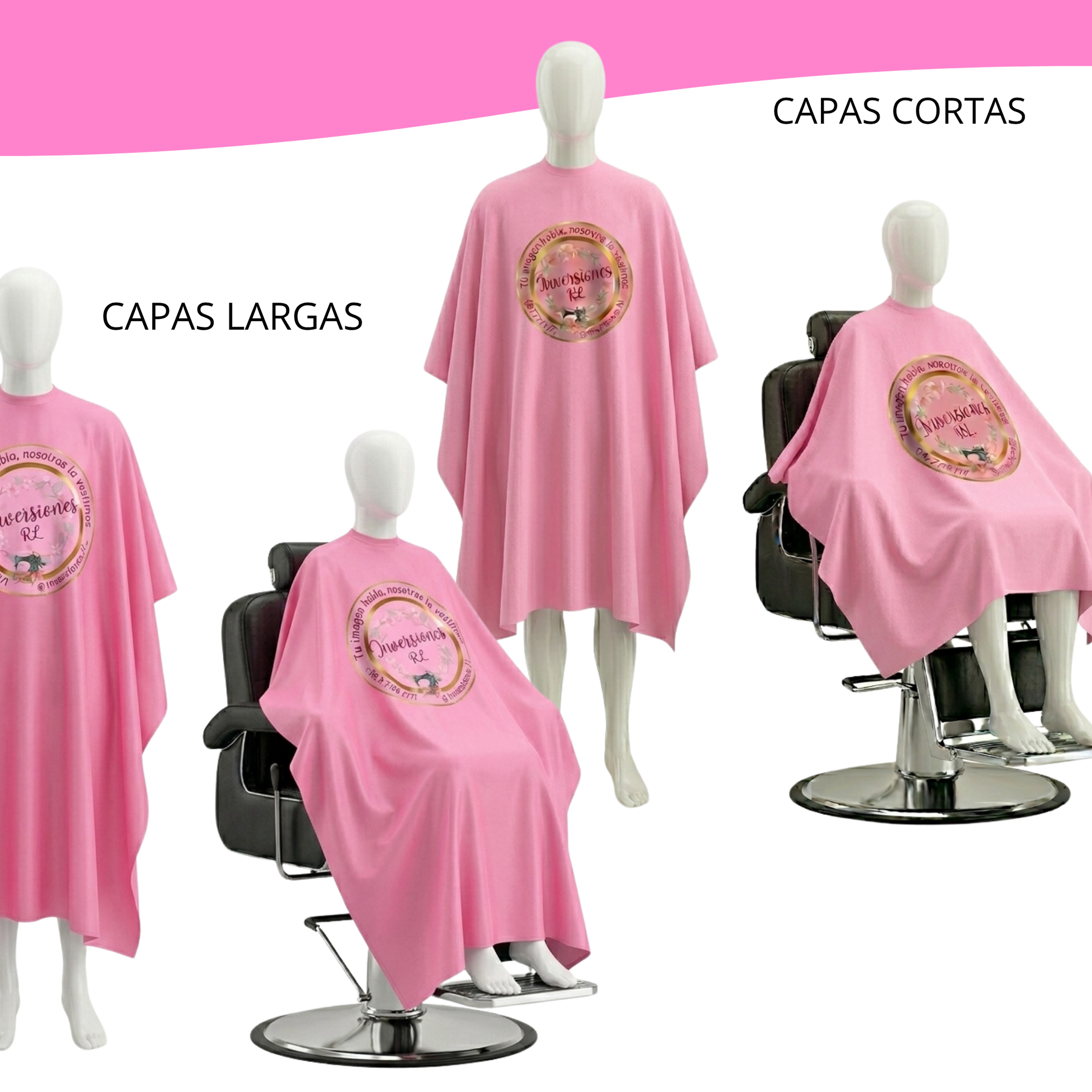 Capas de peluquería antifluidos-Rosadas 1