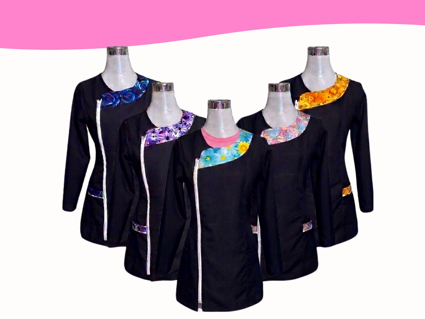 Delantal de educadora manga larga-AZUL 1