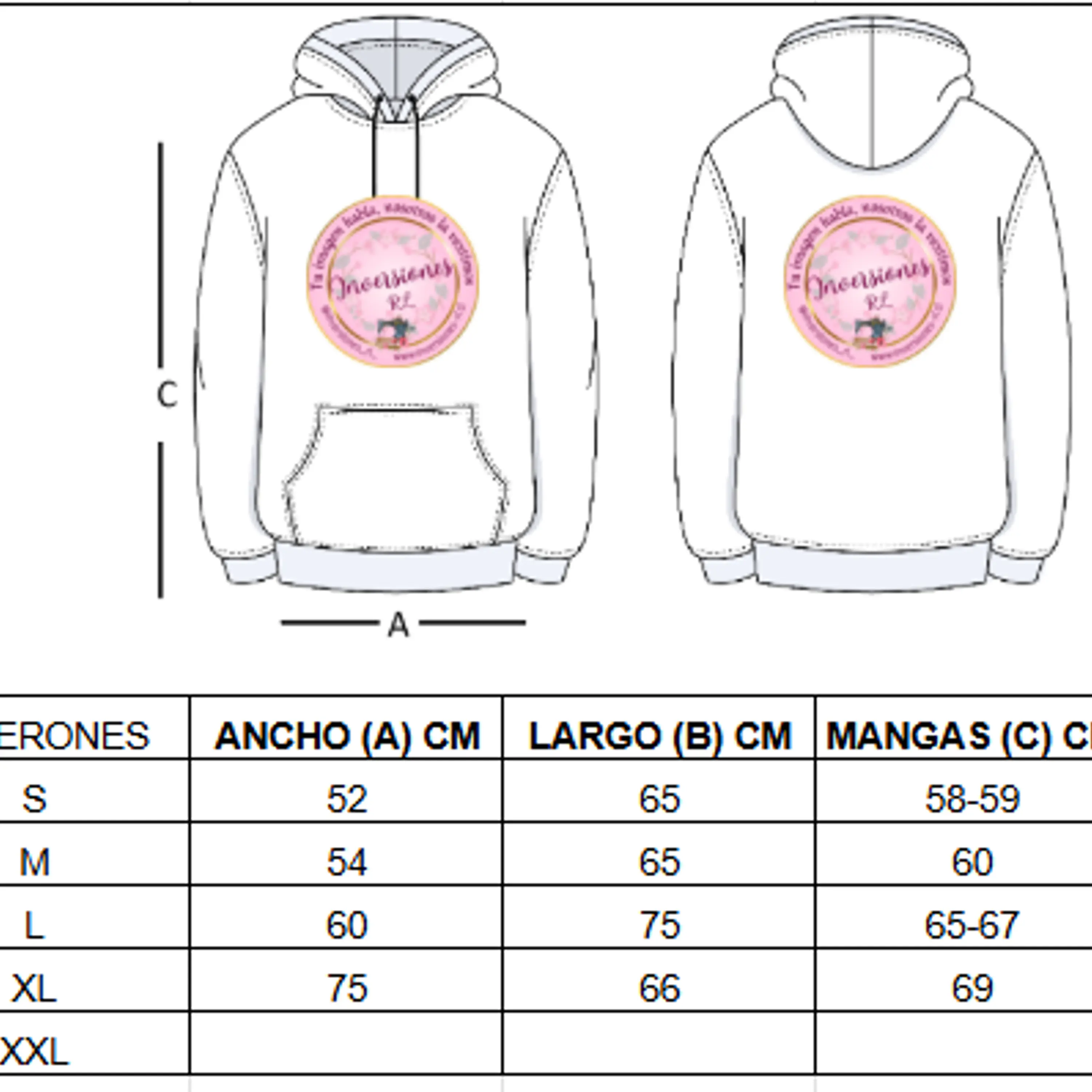 Polerón Educadora diseño Maestra Arcoíris Frontal y espalda 2