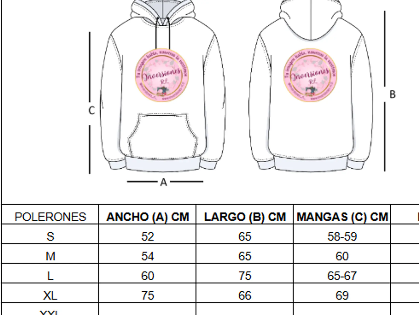 Polerón Educadora diseño  Frontal y espalda 2