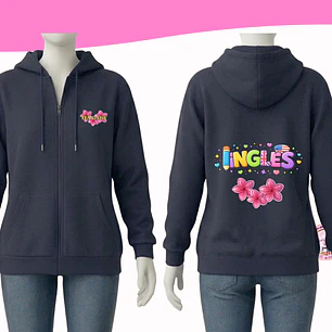 Polerón Educadora diseño  ingles Frontal y espalda