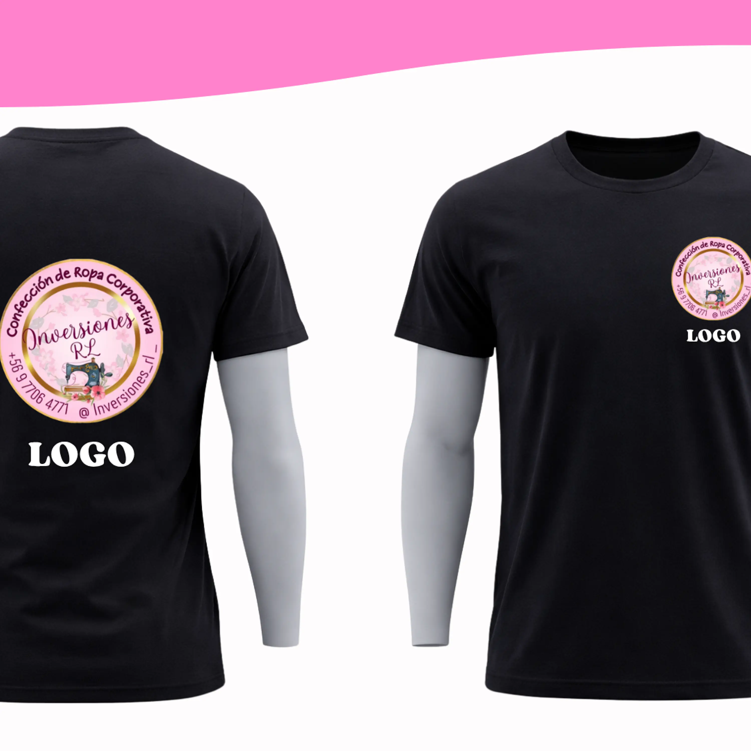 Poleras personalizadas logo frontal y en espalda 1