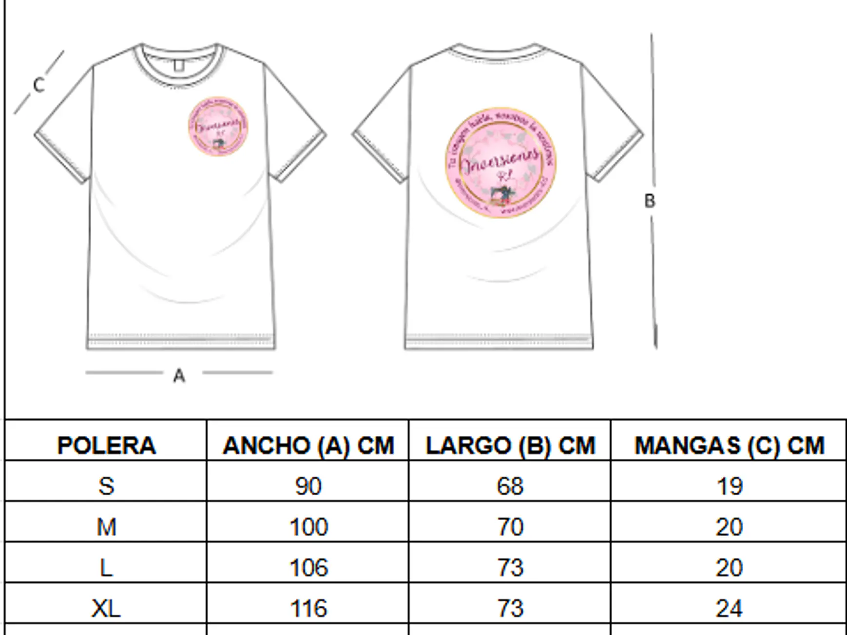 Poleras personalizadas logo frontal y en espalda 2