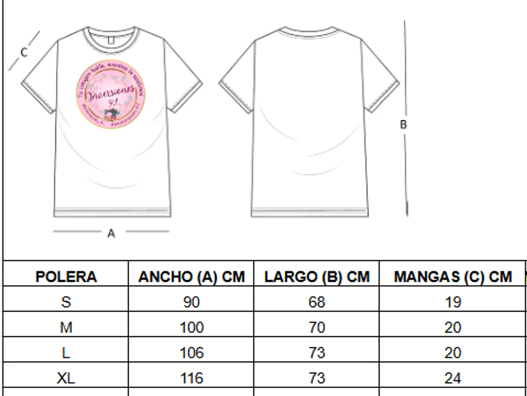 Poleras personalizadas logo frontal grande 2