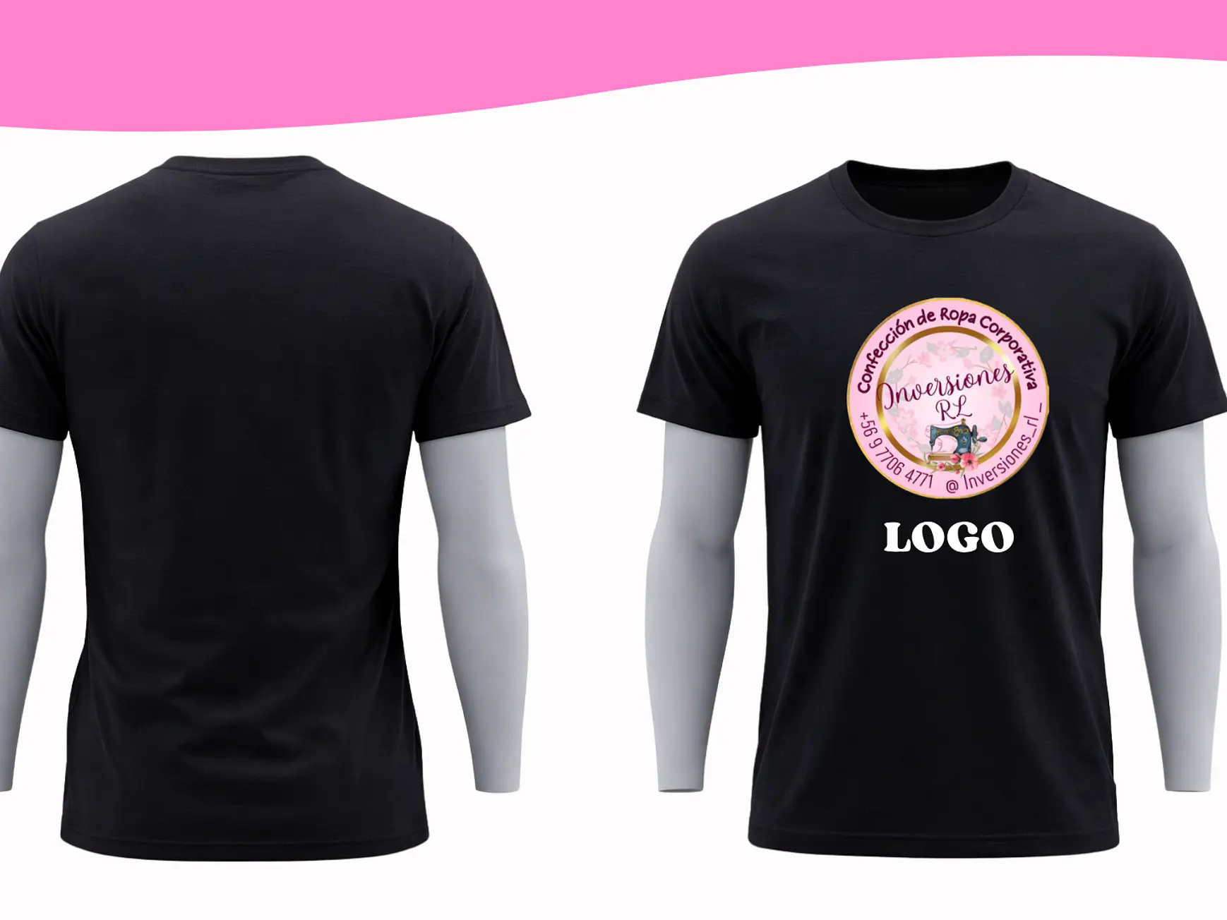 Poleras personalizadas logo frontal grande 1