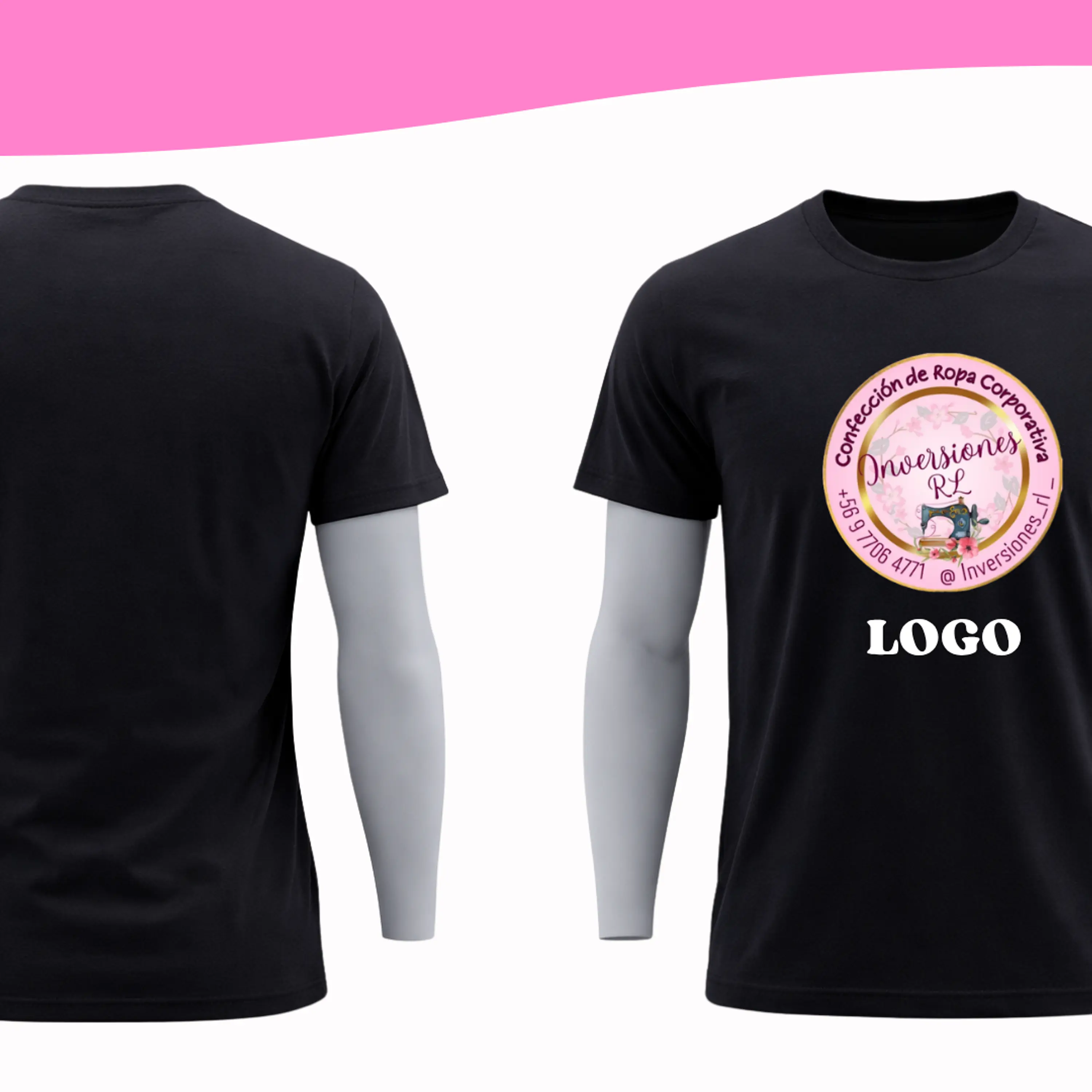 Poleras personalizadas logo frontal grande 1
