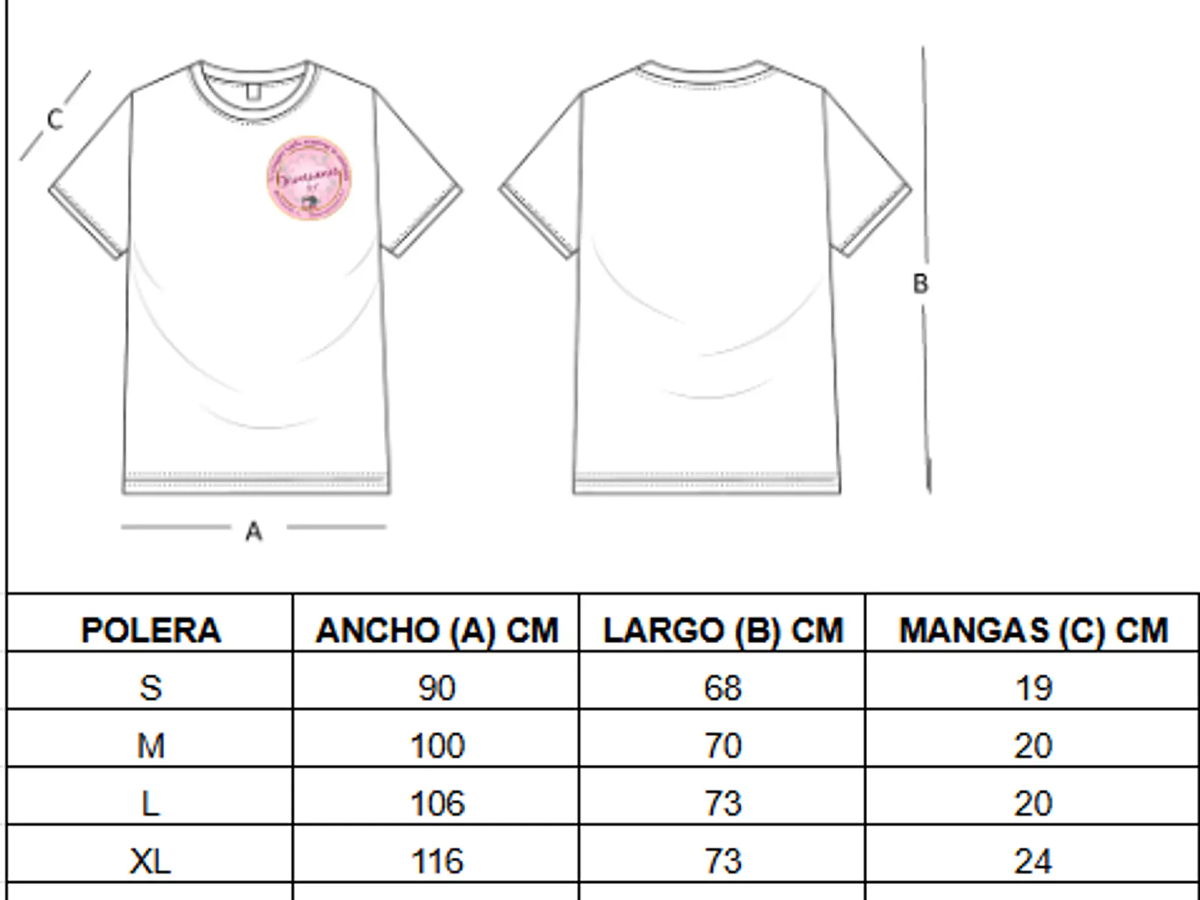 Poleras personalizadas logo frontal chico 2