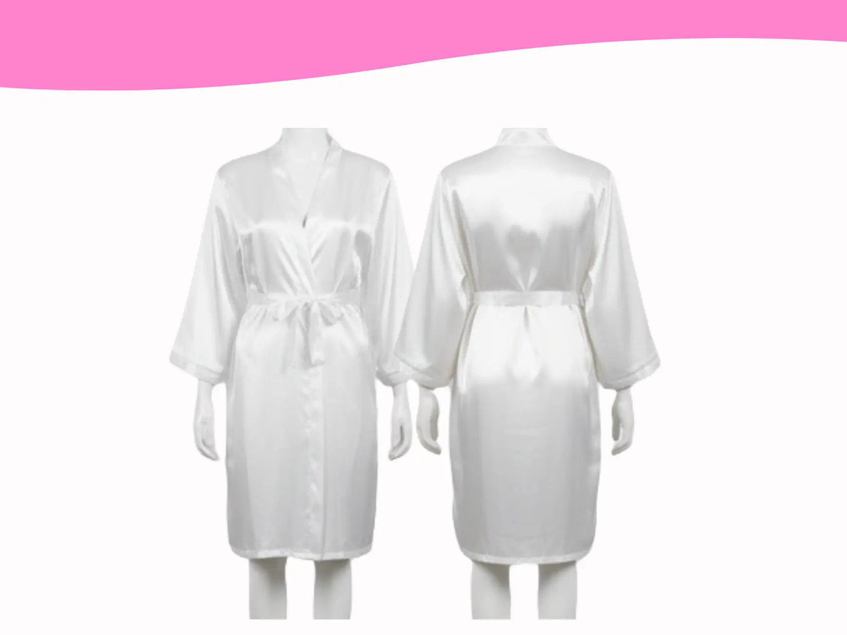 Batas satinadas para matrimonios, eventos y celebraciones 10