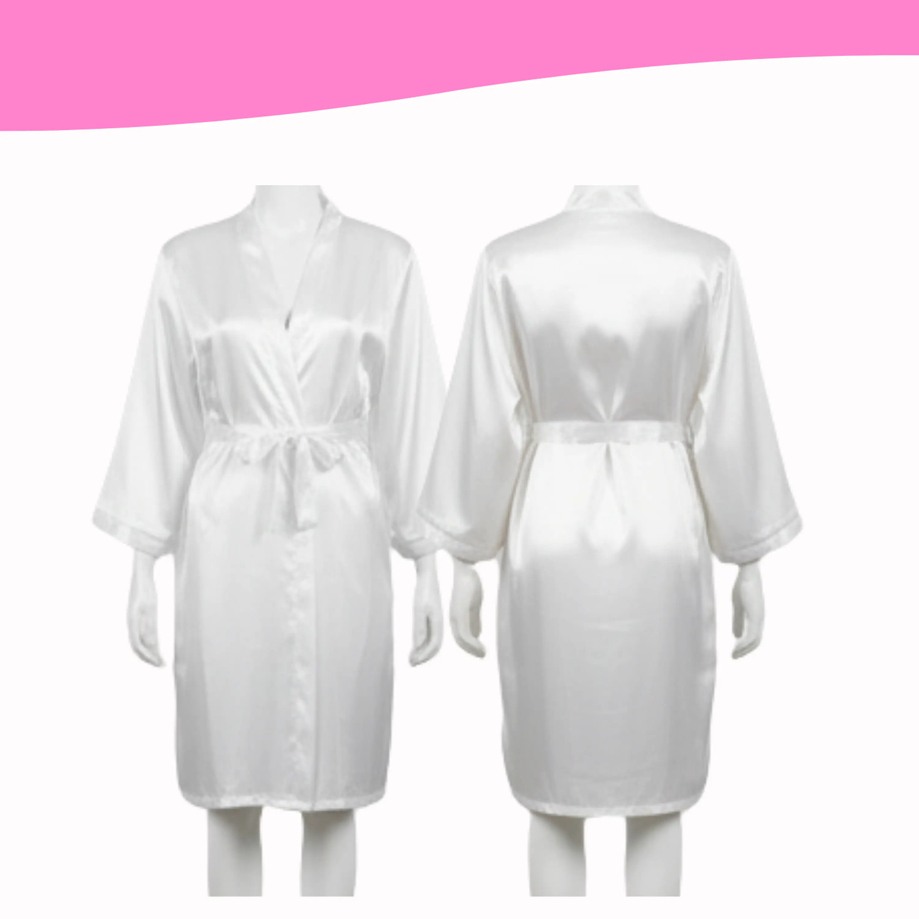 Batas satinadas para matrimonios, eventos y celebraciones 10