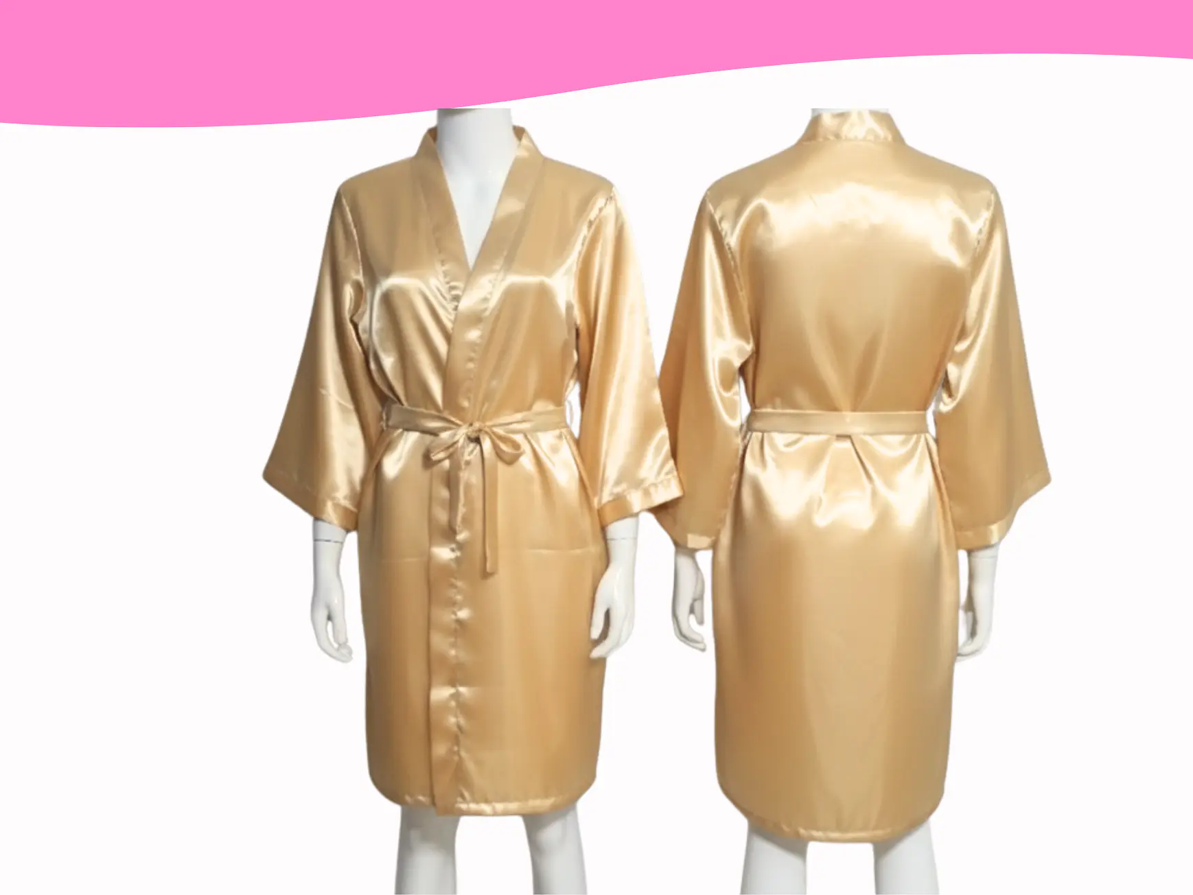 Batas satinadas para matrimonios, eventos y celebraciones 21