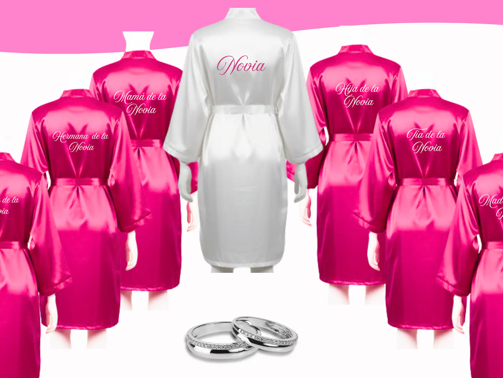 Batas satinadas para matrimonios, eventos y celebraciones 1