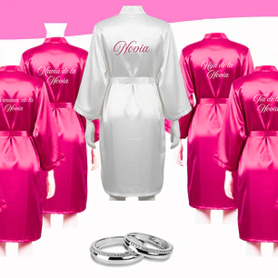 Batas satinadas para matrimonios, eventos y celebraciones
